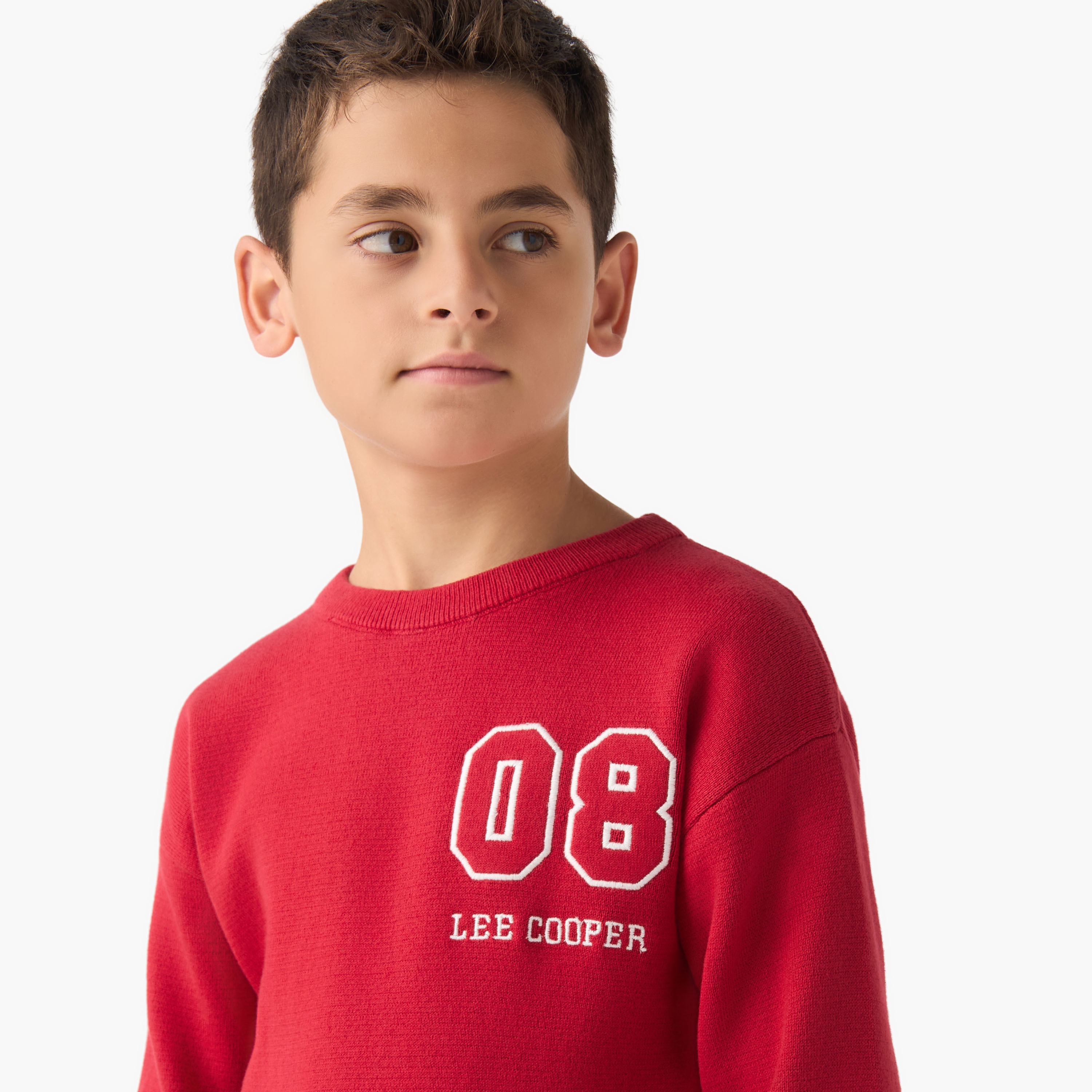 Lee Cooper Logo Embroidered Pullover with Long Sleeves-boys-clothing-jumpersandcardigans-image-4