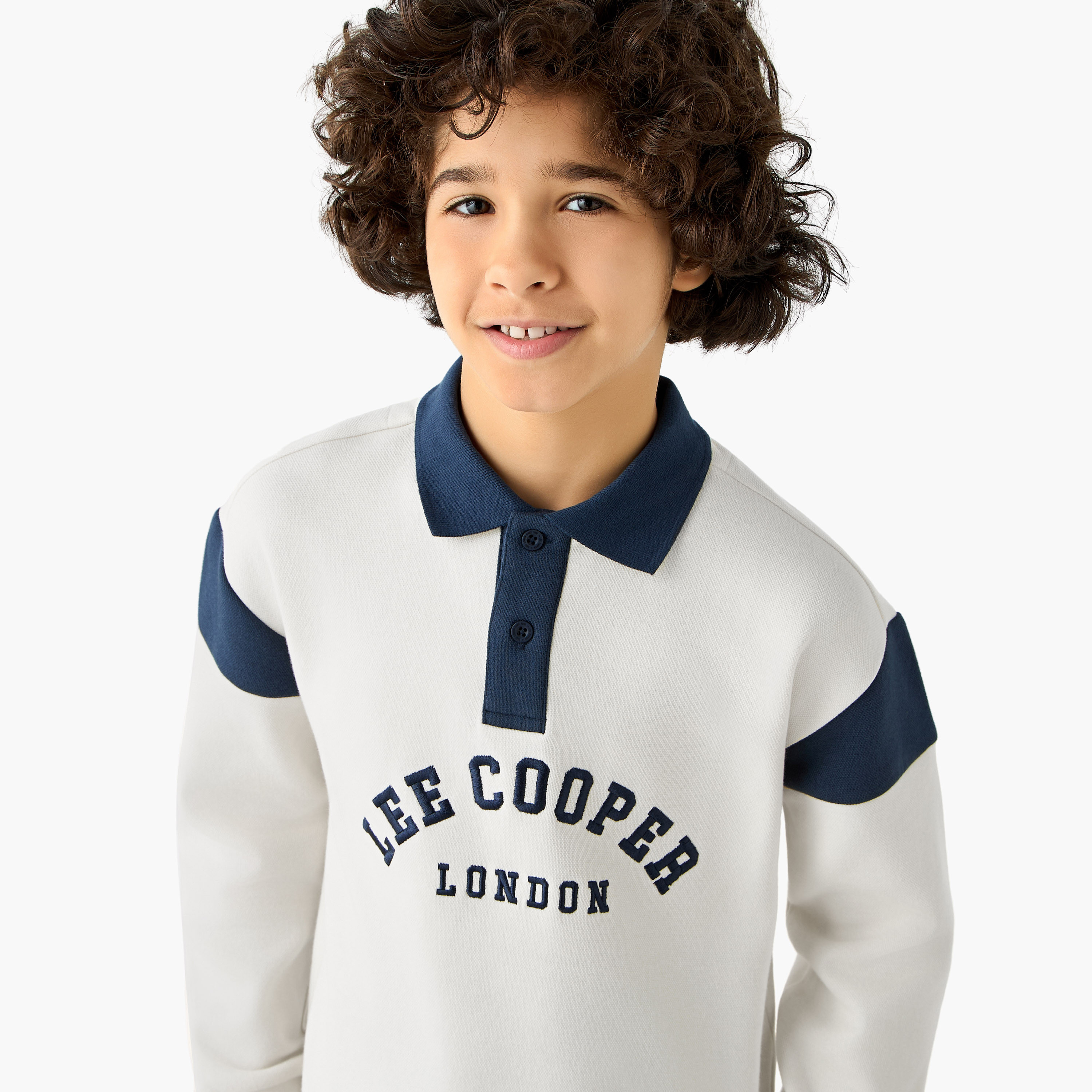 بلوفر بقوالب ملونة وياقة وأكمام طويلة من لي كوبر-boys-clothing-jumpersandcardigans-image-2