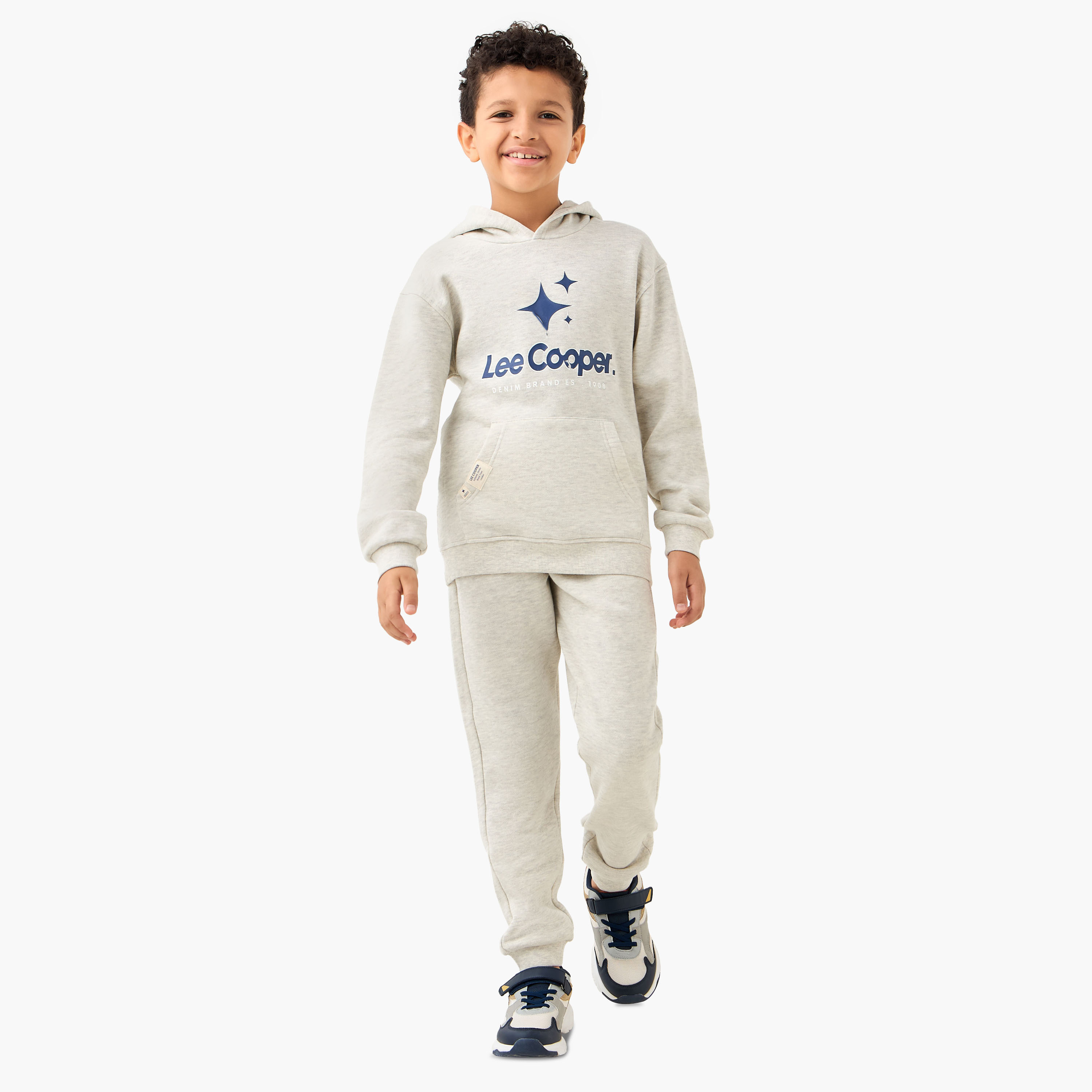 Lee Cooper Logo Print Hooded Sweatshirt and Joggers Set-boys-clothing-setsandcoords-image-1