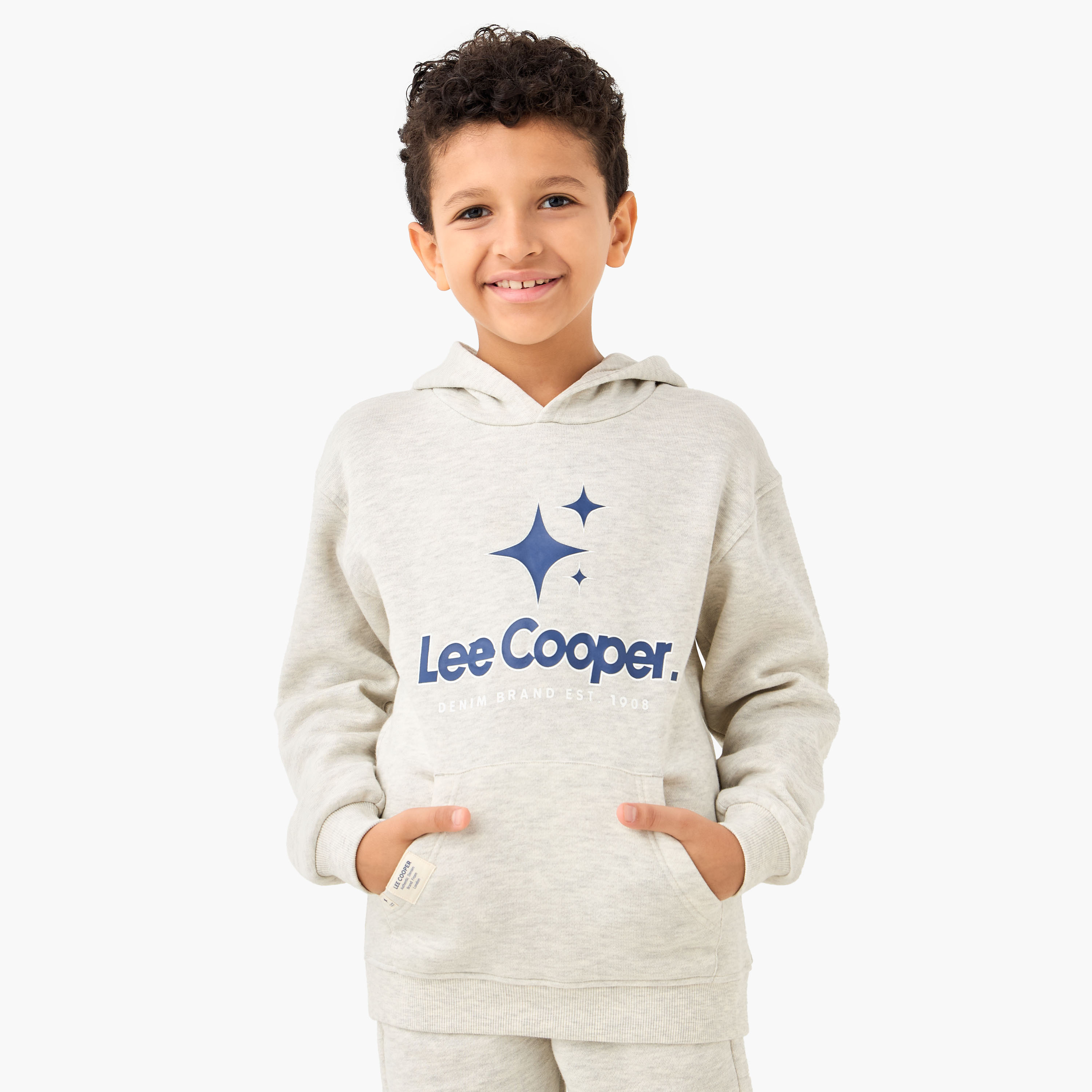 Lee Cooper Logo Print Hooded Sweatshirt and Joggers Set-boys-clothing-setsandcoords-image-2