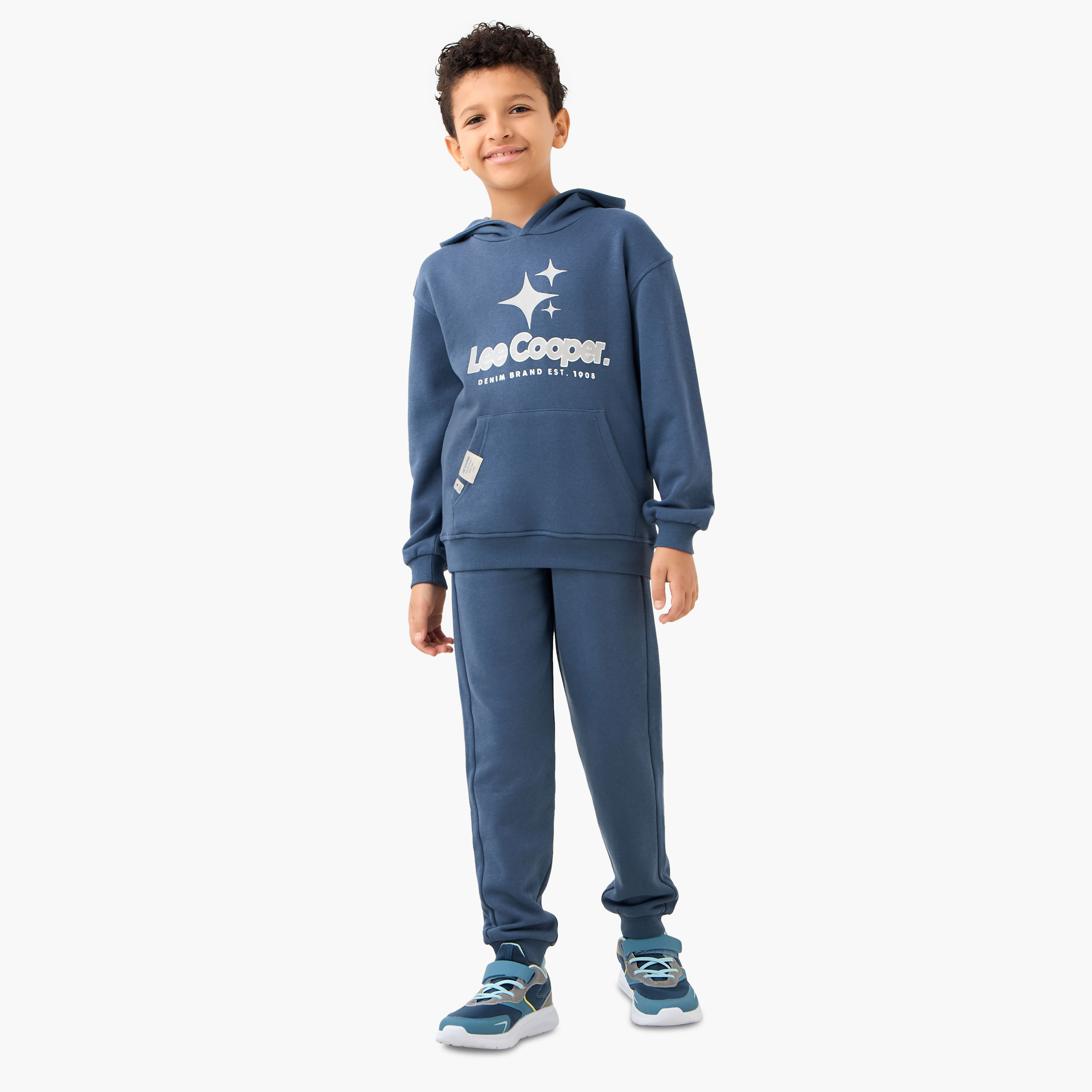 Lee Cooper Logo Print Hooded Sweatshirt and Joggers Set-boys-clothing-setsandcoords-image-1