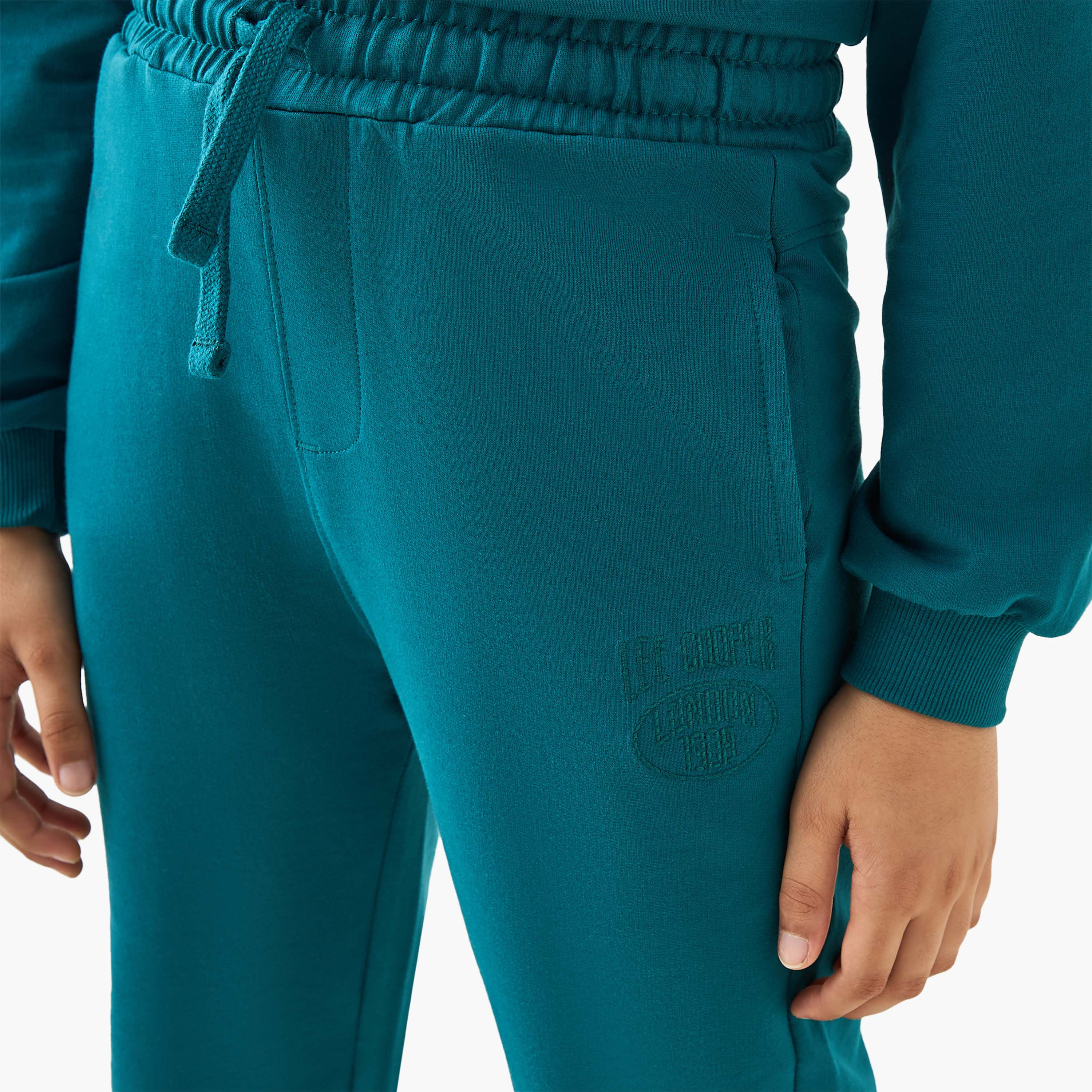 Lee Cooper Embossed Hooded Sweatshirt and Joggers Set-boys-clothing-setsandcoords-image-6