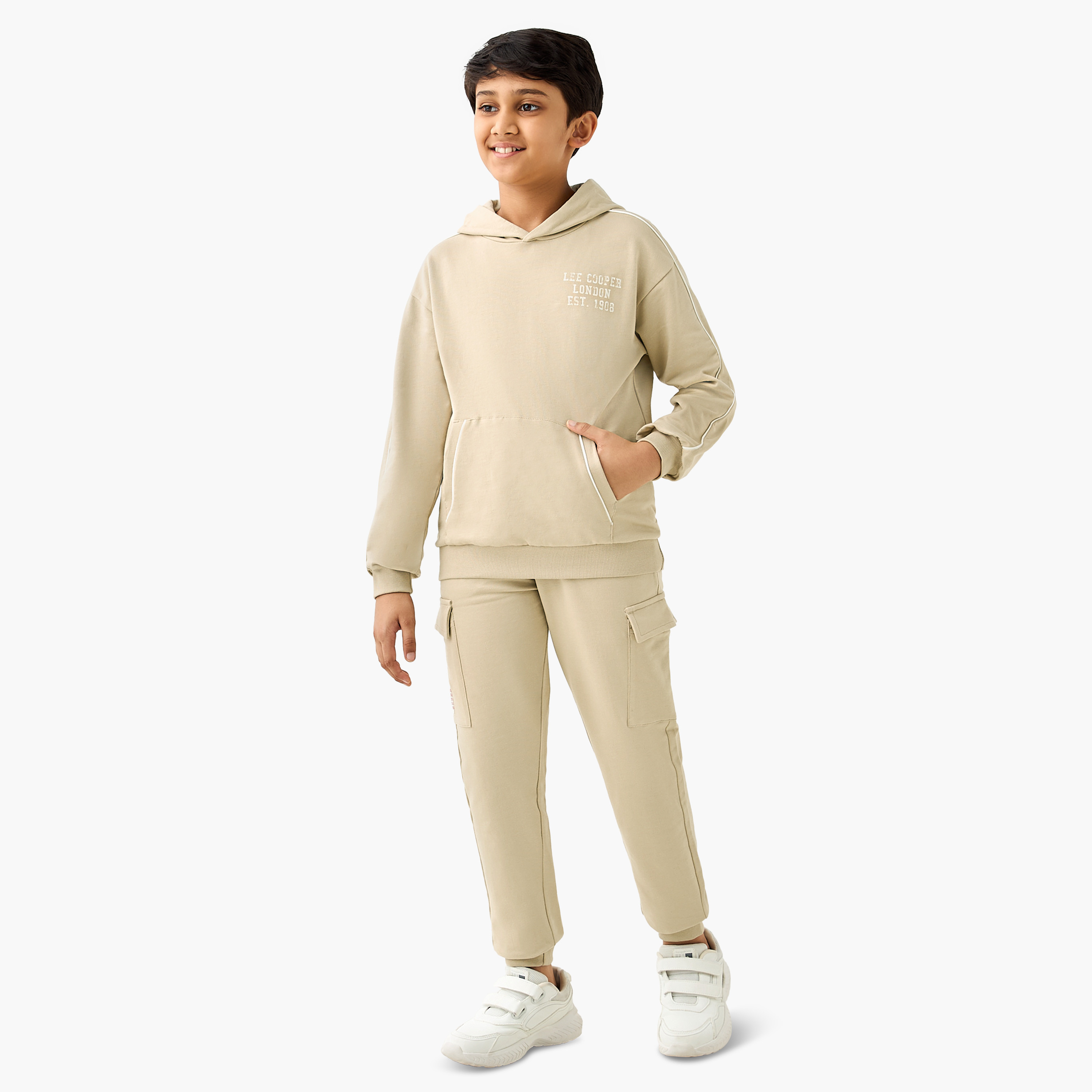 Lee Cooper Printed Hooded Sweatshirt and Joggers Set-boys-clothing-setsandcoords-image-1
