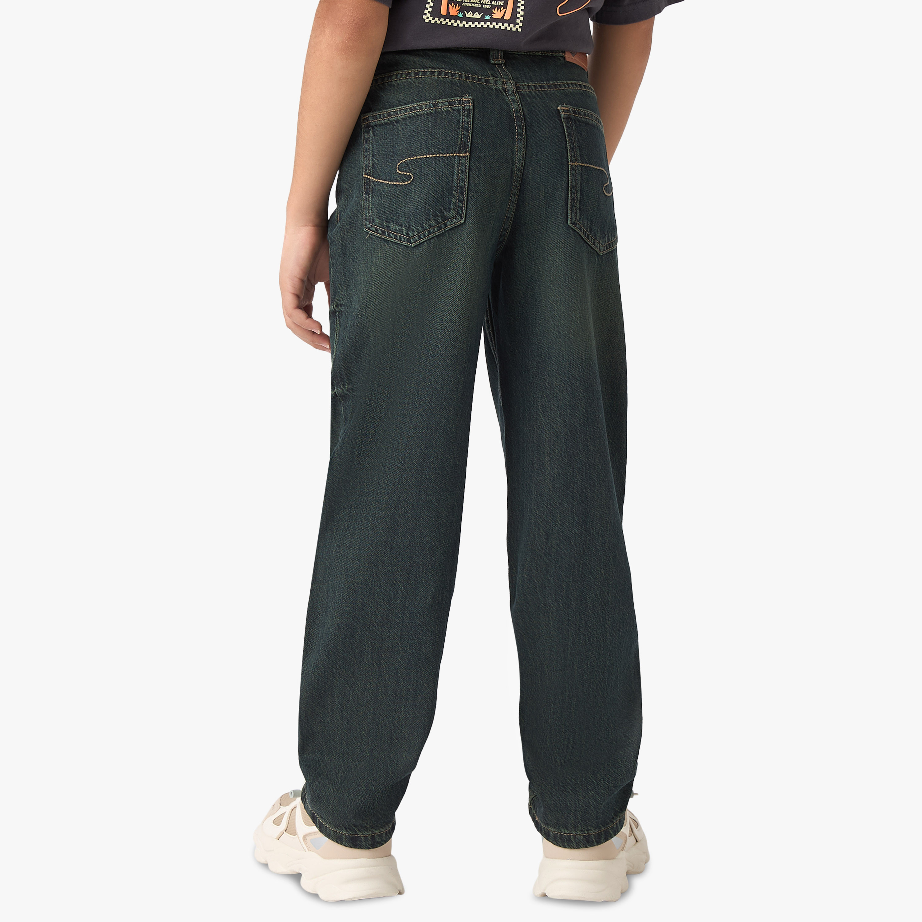 Lee Cooper Boys' Solid Jeans with Pockets and Button Closure-boys-clothing-bottoms-jeans-image-3