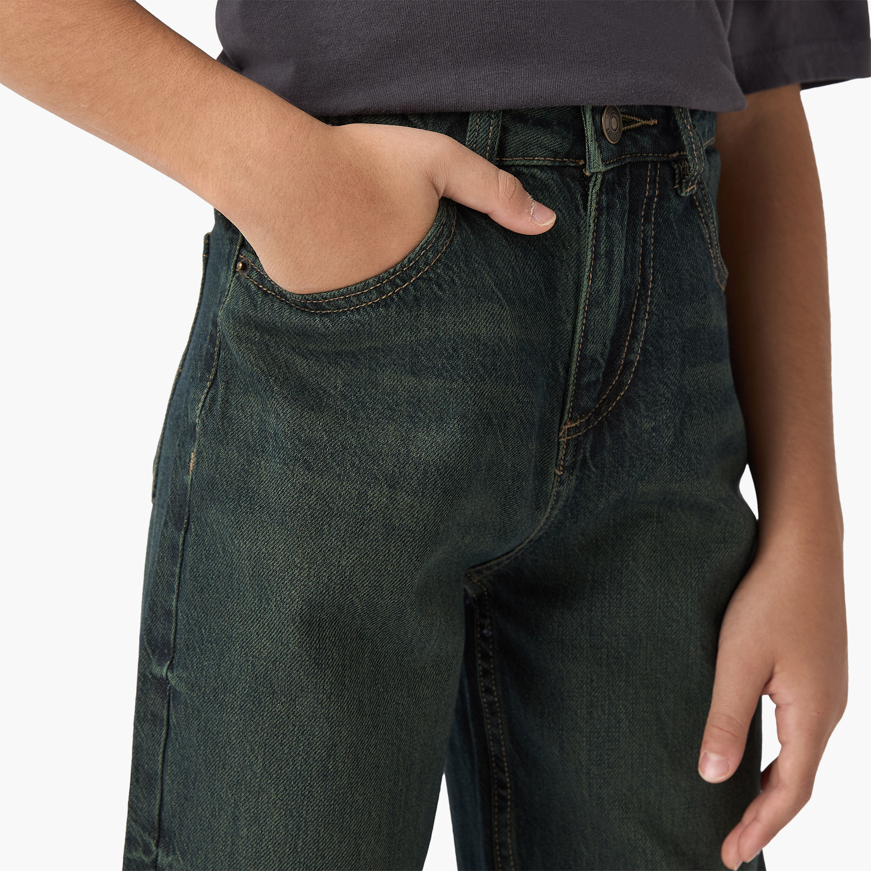 Lee Cooper Boys' Solid Jeans with Pockets and Button Closure-boys-clothing-bottoms-jeans-image-4