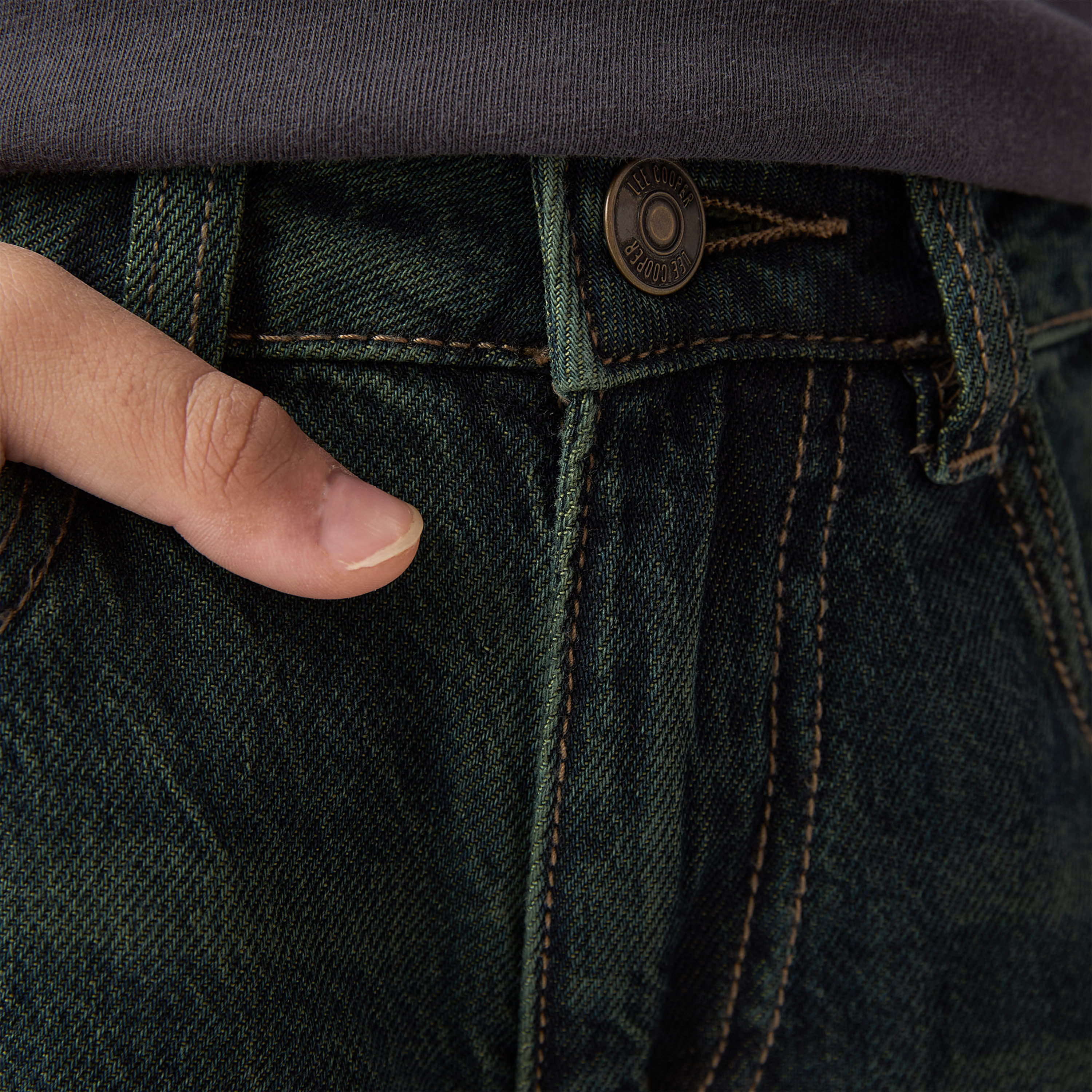 Lee Cooper Boys' Solid Jeans with Pockets and Button Closure-boys-clothing-bottoms-jeans-image-5