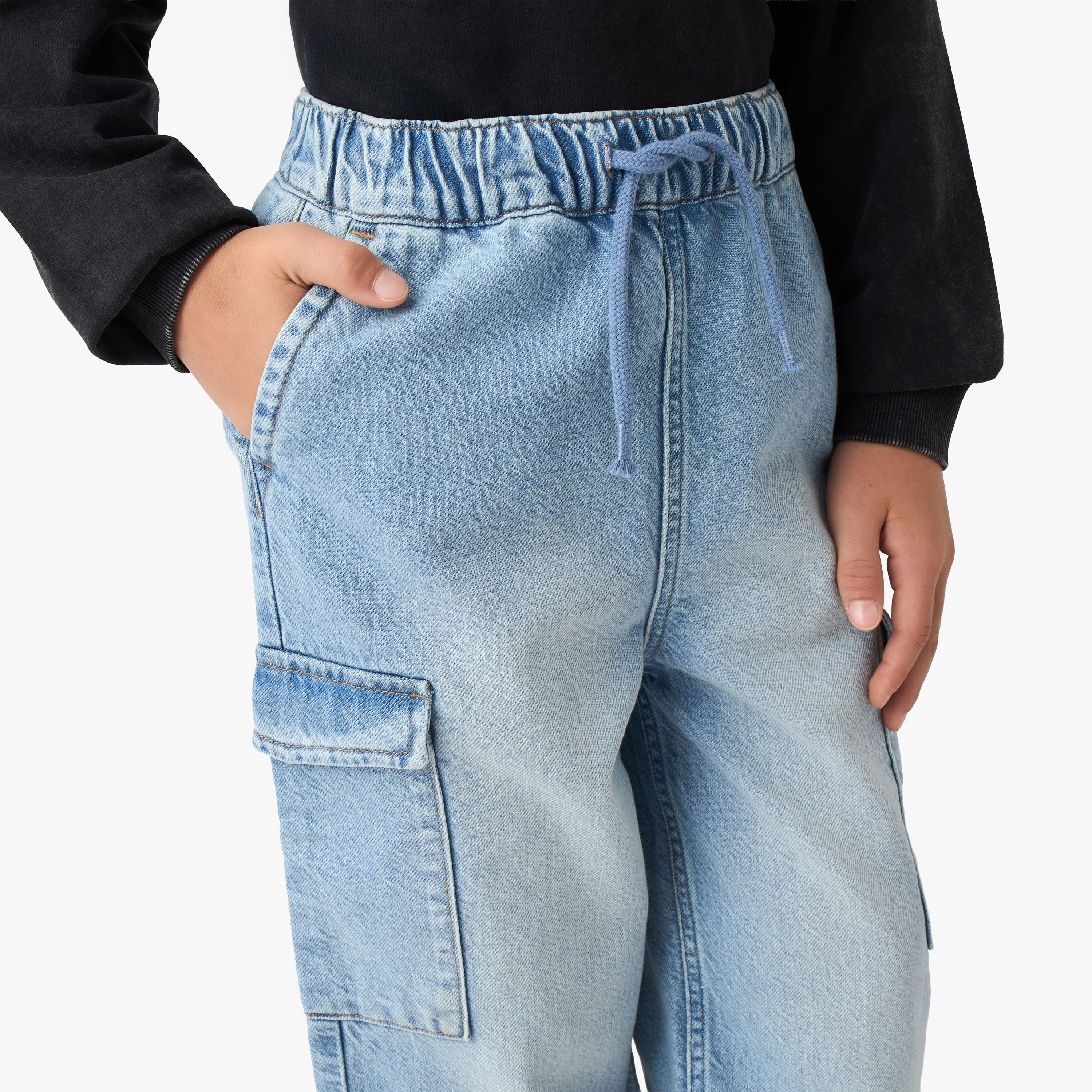Lee Cooper Boys Jeans with Pockets - Cotton - Drawstring Waist-boys-clothing-bottoms-jeans-image-4