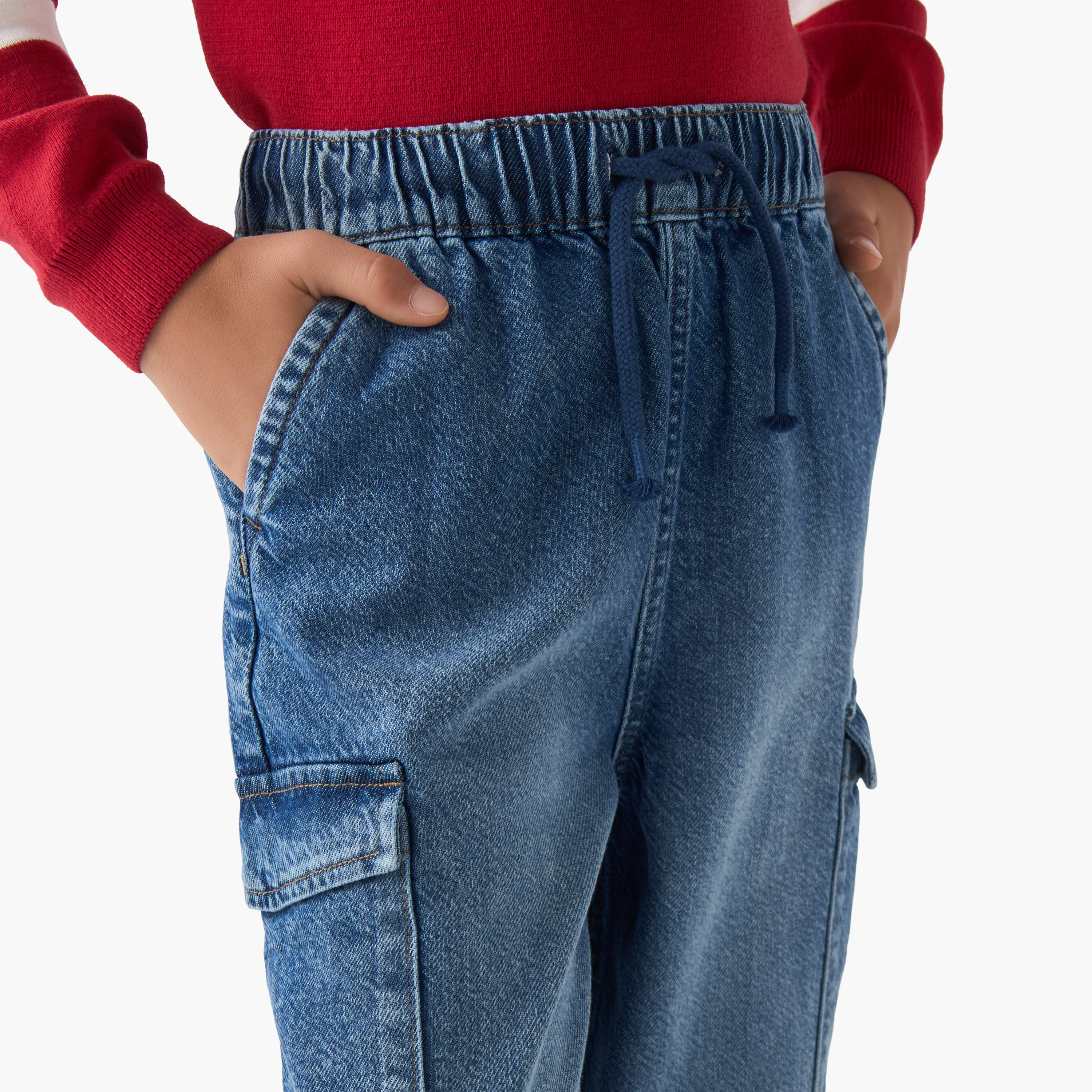 Lee Cooper Boys Jeans with Pockets - Cotton - Drawstring Waist-boys-clothing-bottoms-jeans-image-4