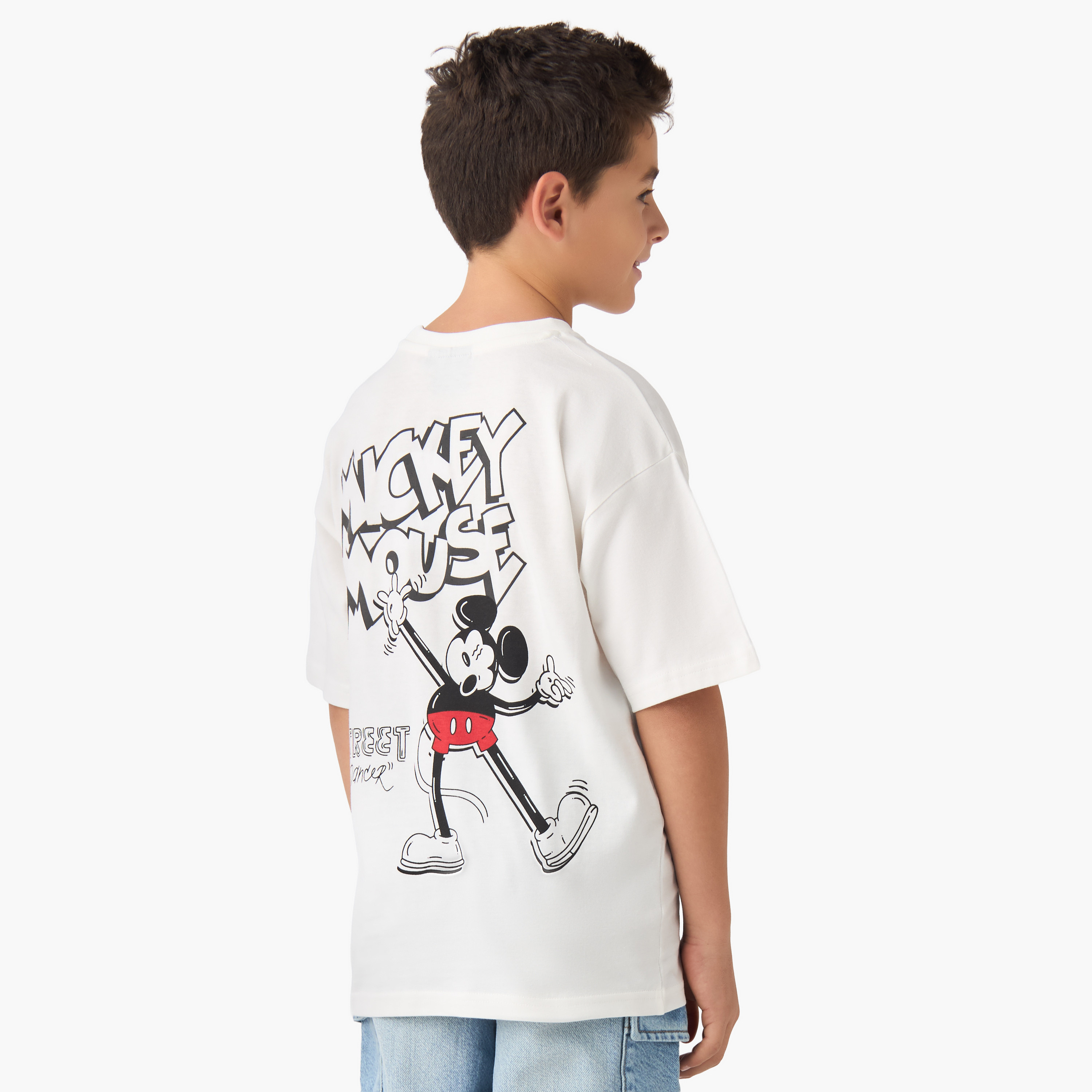 Disney Boys Crew Neck T-shirt with Mickey Mouse Print - Cotton - Short Sleeves-boys-clothing-tshirtsandpolos-image-3