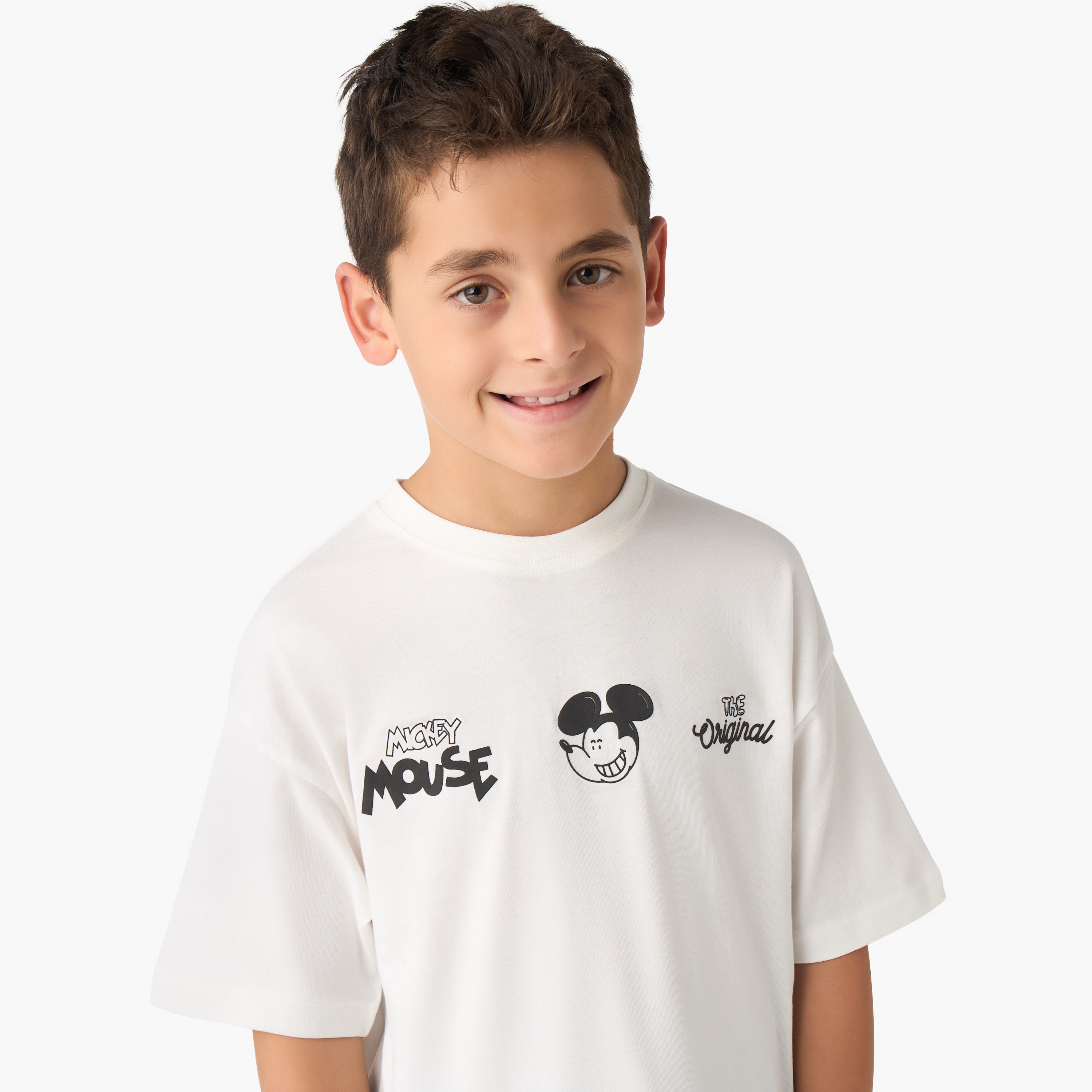 Disney Boys Crew Neck T-shirt with Mickey Mouse Print - Cotton - Short Sleeves-boys-clothing-tshirtsandpolos-image-4
