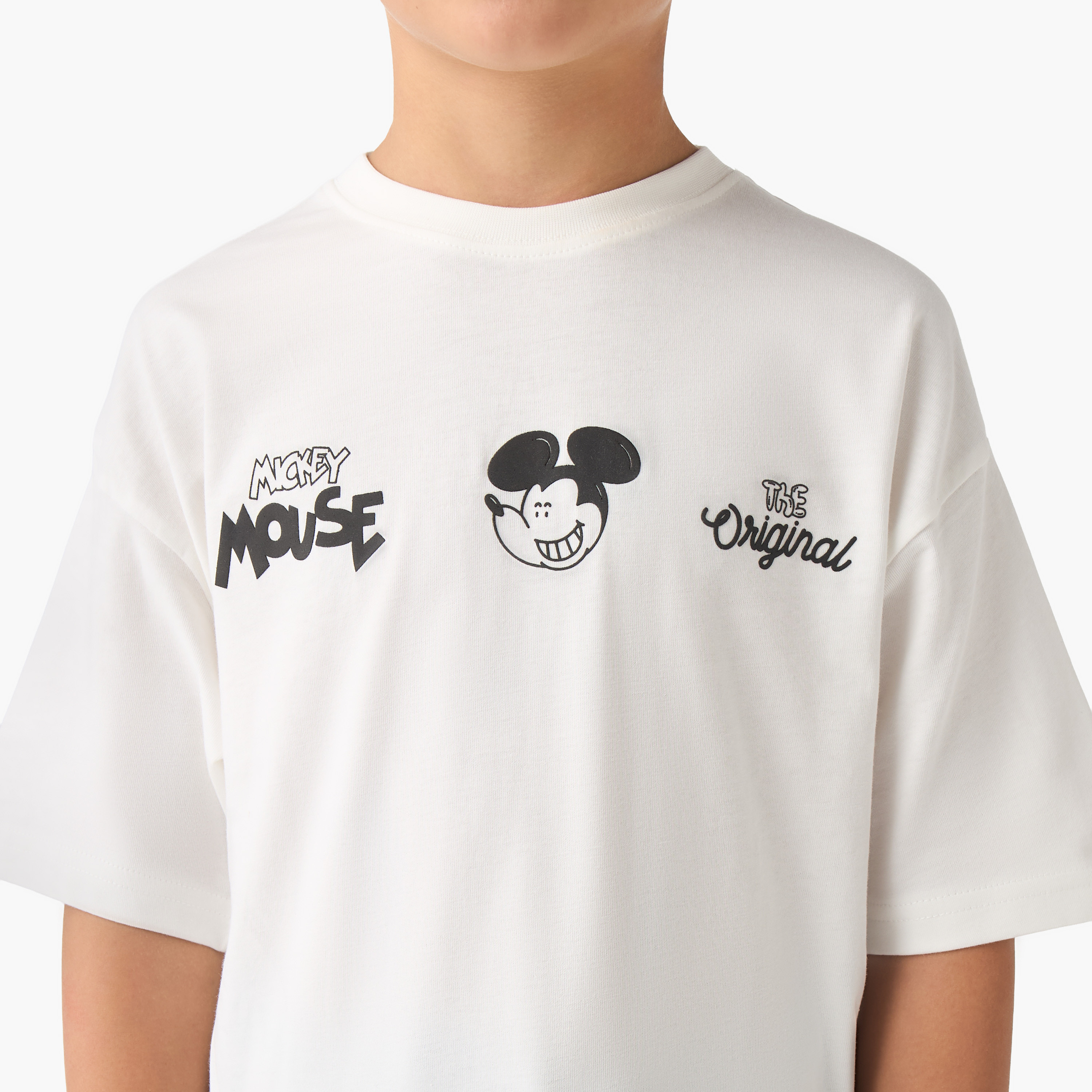 Disney Boys Crew Neck T-shirt with Mickey Mouse Print - Cotton - Short Sleeves-boys-clothing-tshirtsandpolos-image-5