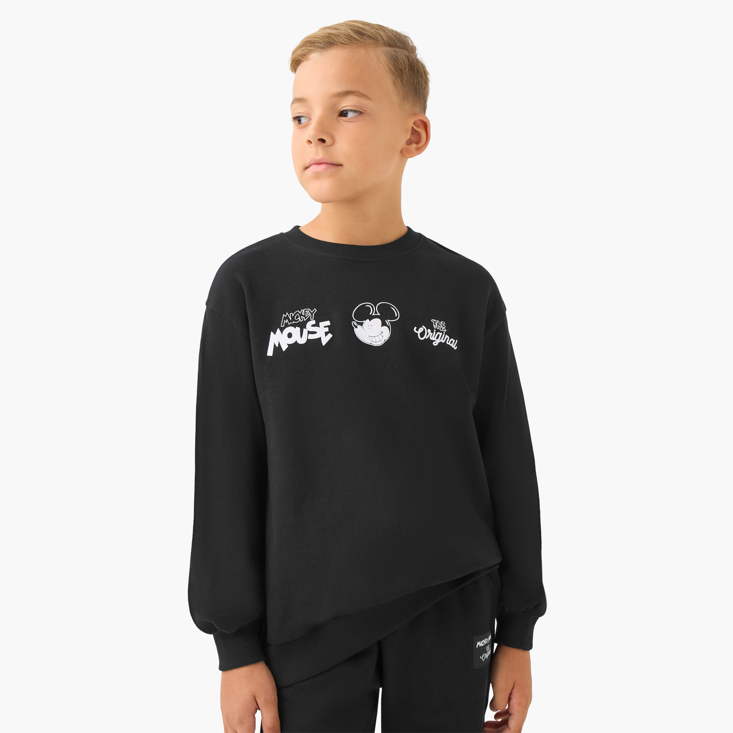 Boys Sweatshirt and Joggers Set with Mickey Mouse Print - Cotton - Long Sleeves - Crew Neck-boys-clothing-setsandcoords-image-2