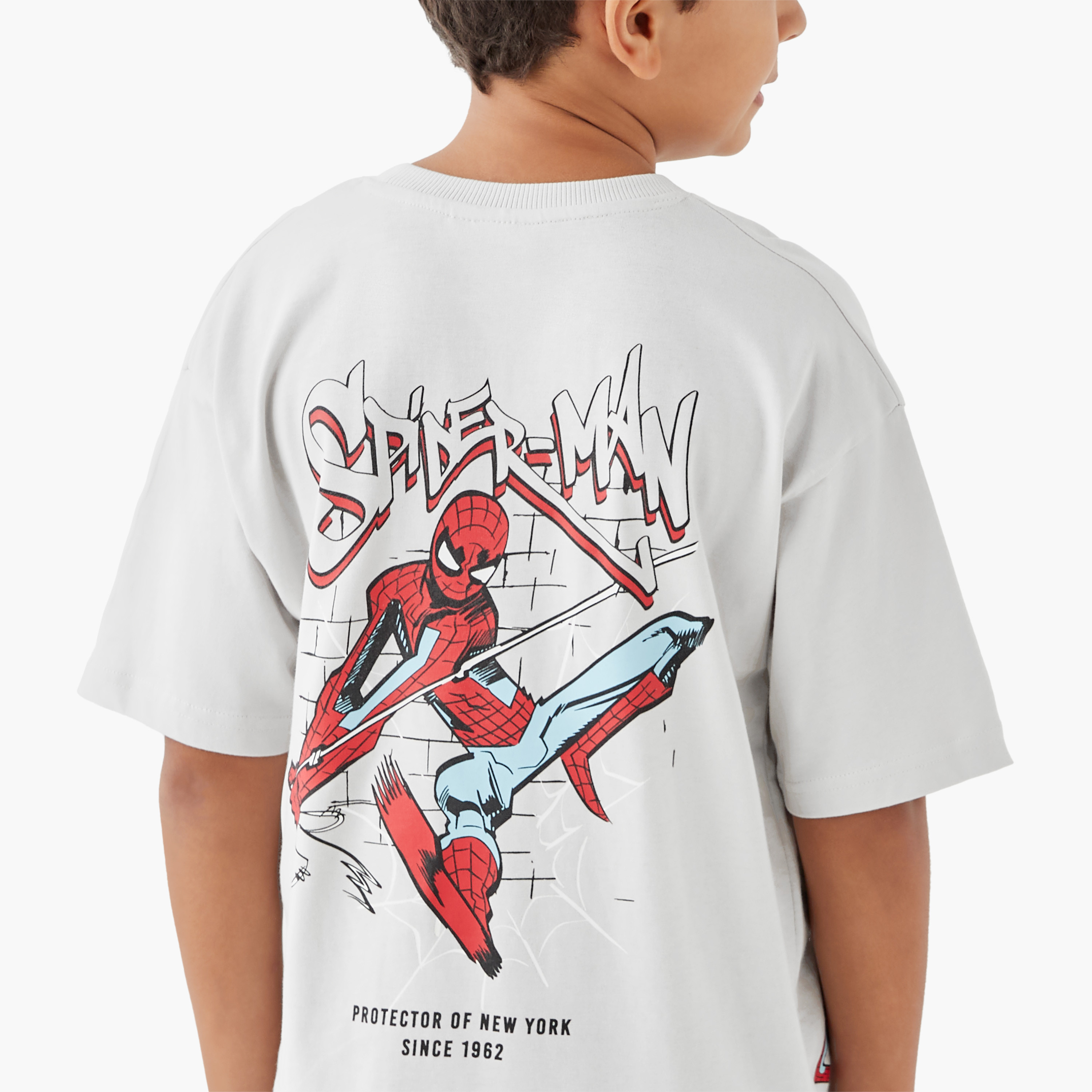 Spider-Man Print T-shirt with Short Sleeves-boys-clothing-tshirtsandpolos-image-4
