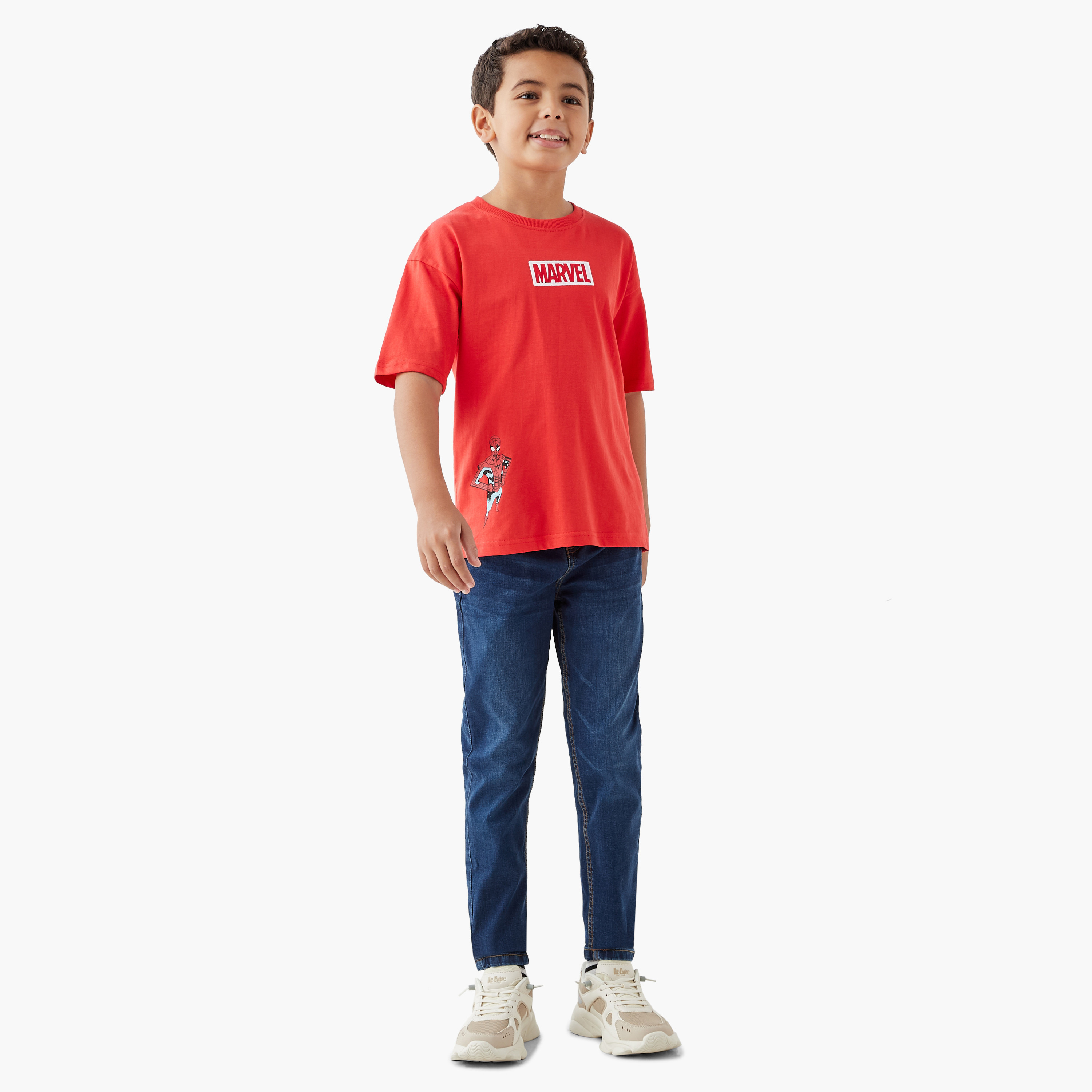 Spider-Man Graphic Print T-shirt with Short Sleeves-boys-clothing-tshirtsandpolos-image-2