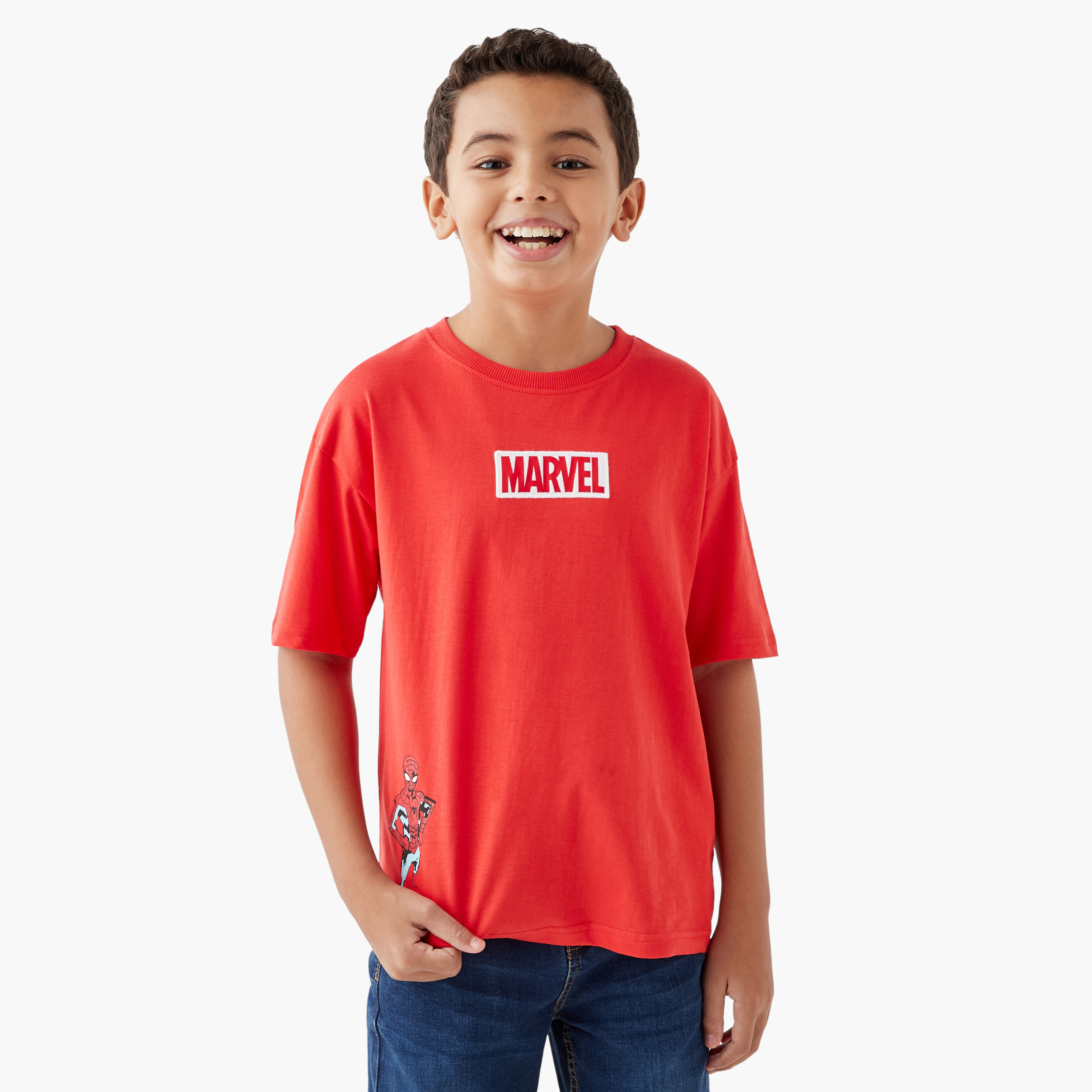 Spider-Man Graphic Print T-shirt with Short Sleeves-boys-clothing-tshirtsandpolos-image-3