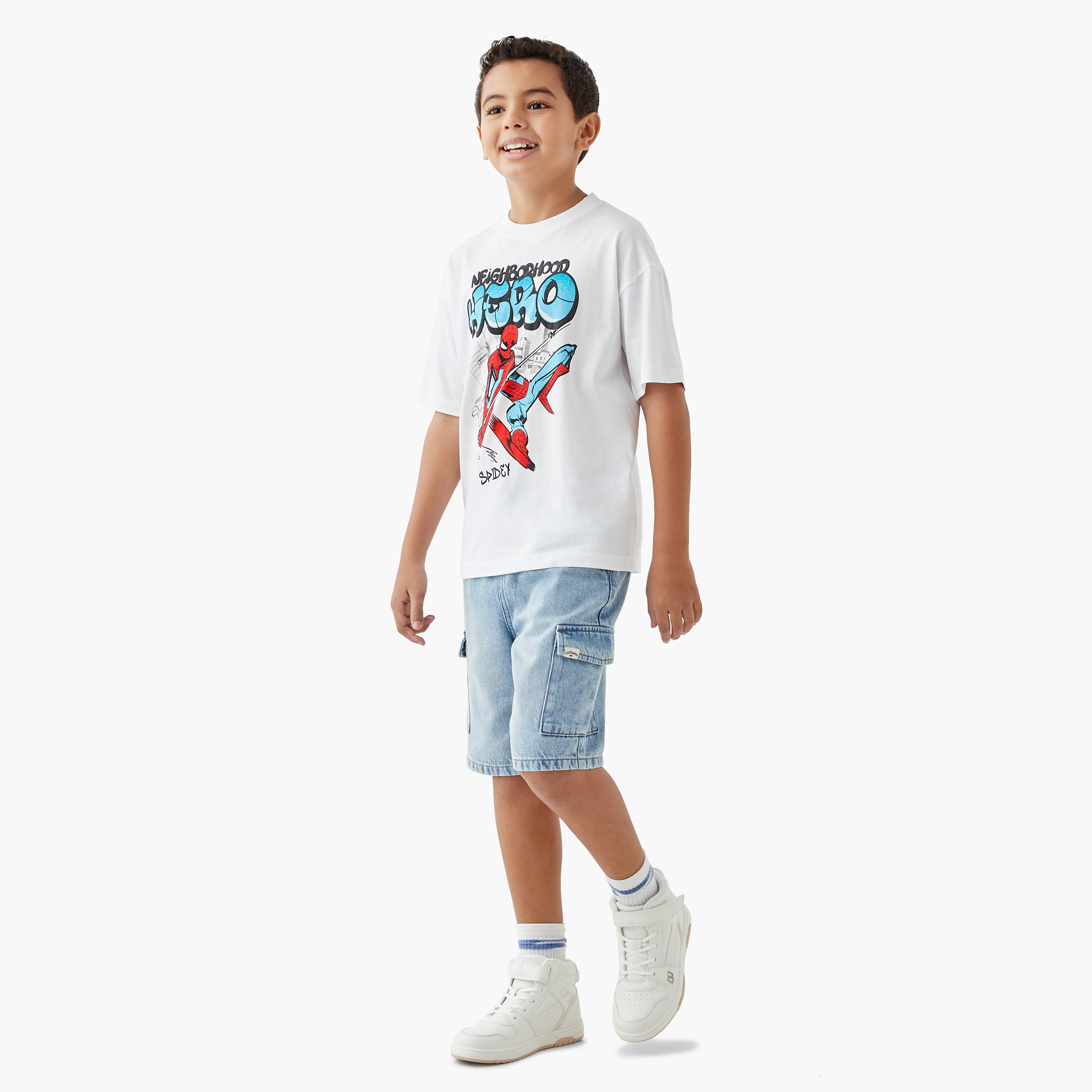 Spider-Man Print T-shirt with Short Sleeves-boys-clothing-tshirtsandpolos-image-2