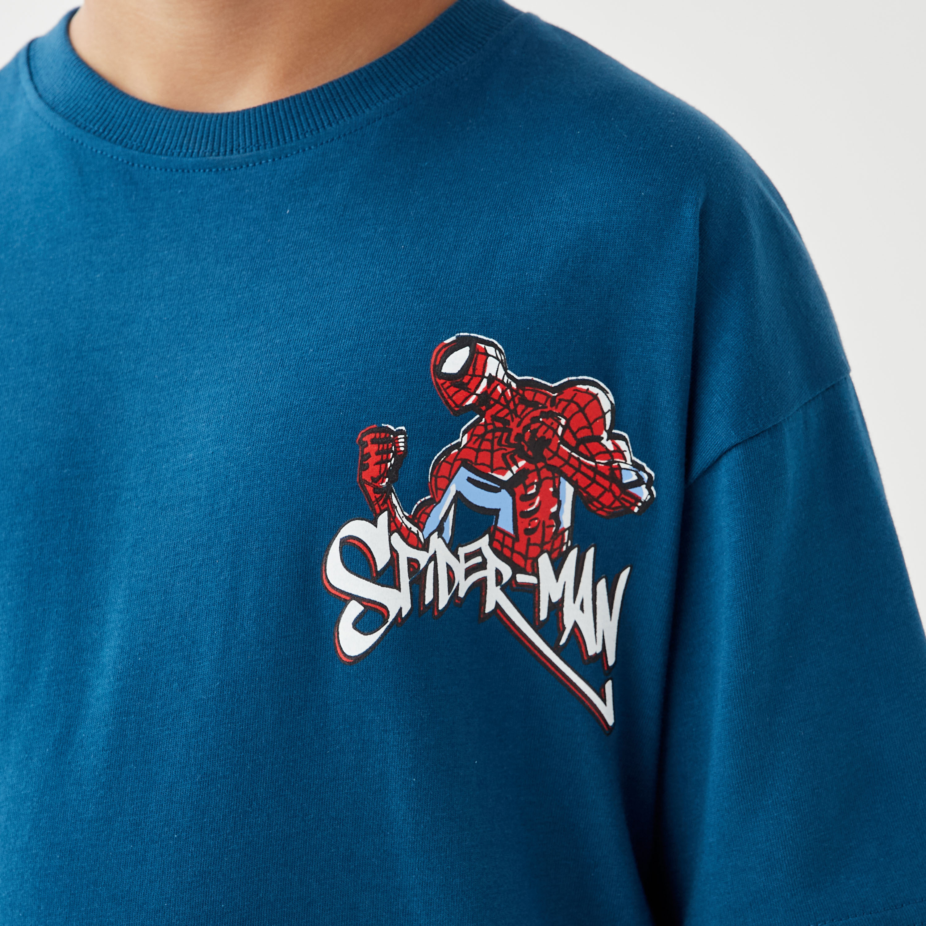 Spider-Man Print T-shirt with Crew Neck-boys-clothing-tshirtsandpolos-image-4