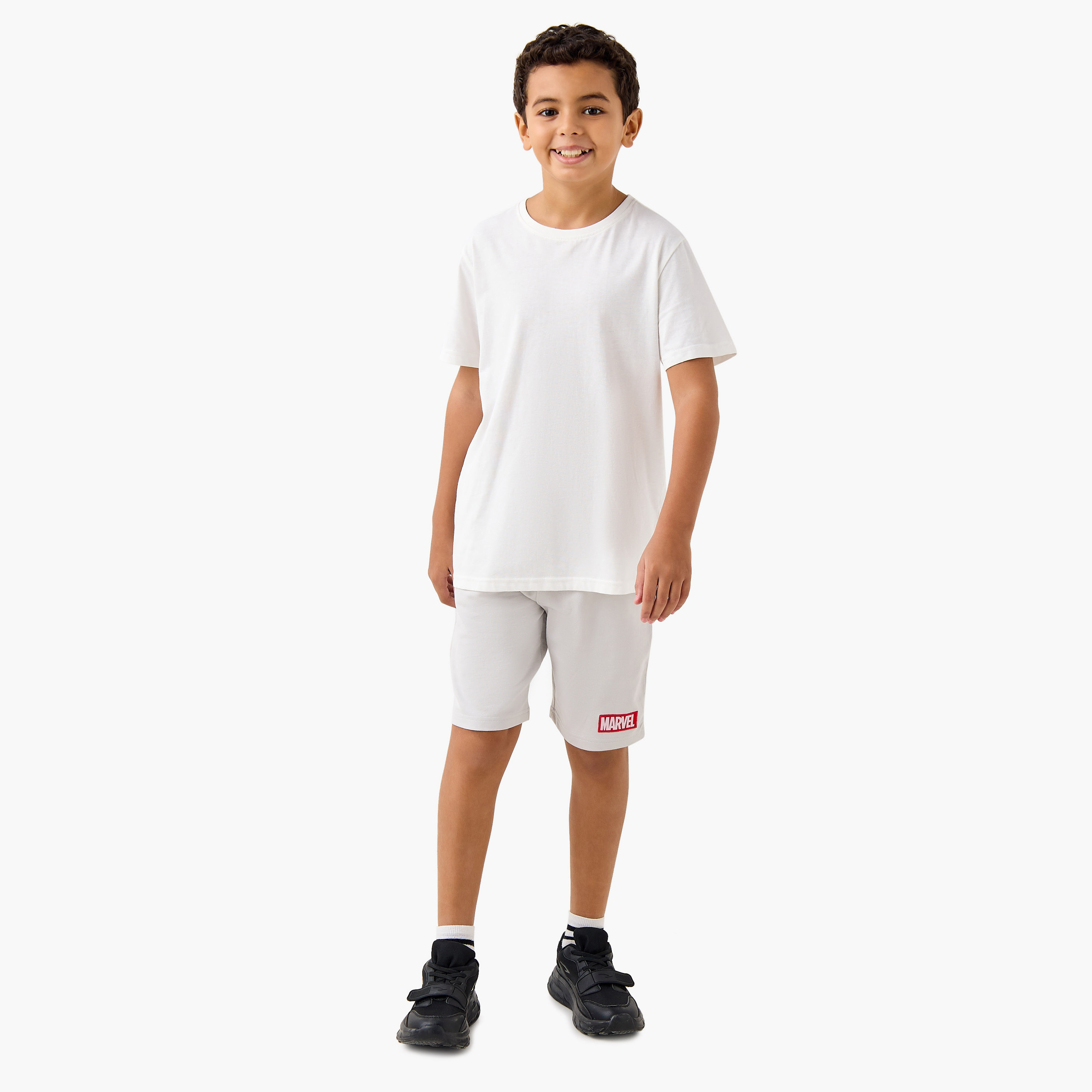 Applique Detail Shorts with Drawstring Closure and Pockets-boys-clothing-bottoms-shorts-image-2