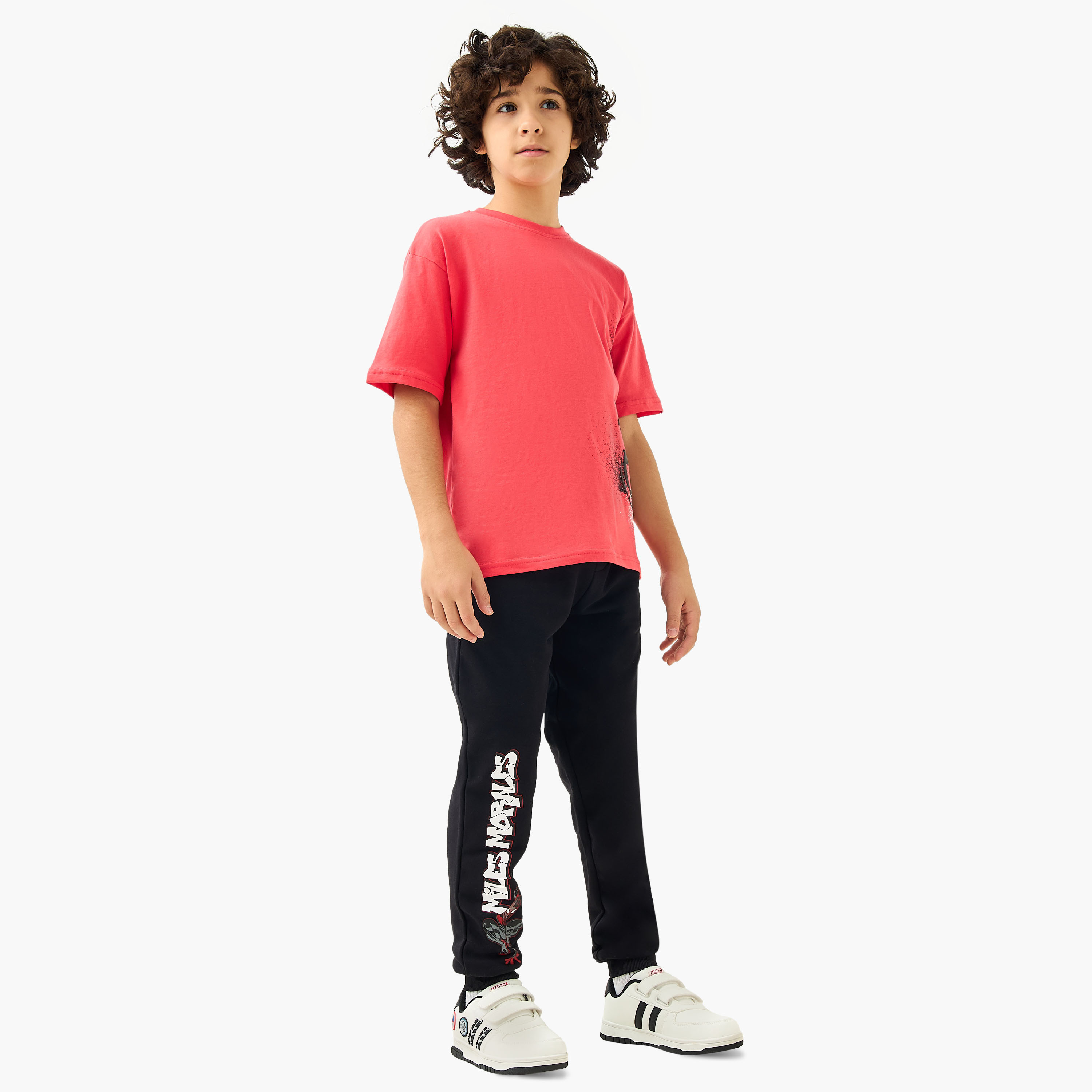 Miles Morales Print Joggers with Drawstring Closure-boys-clothing-bottoms-joggersandtrackpants-image-2
