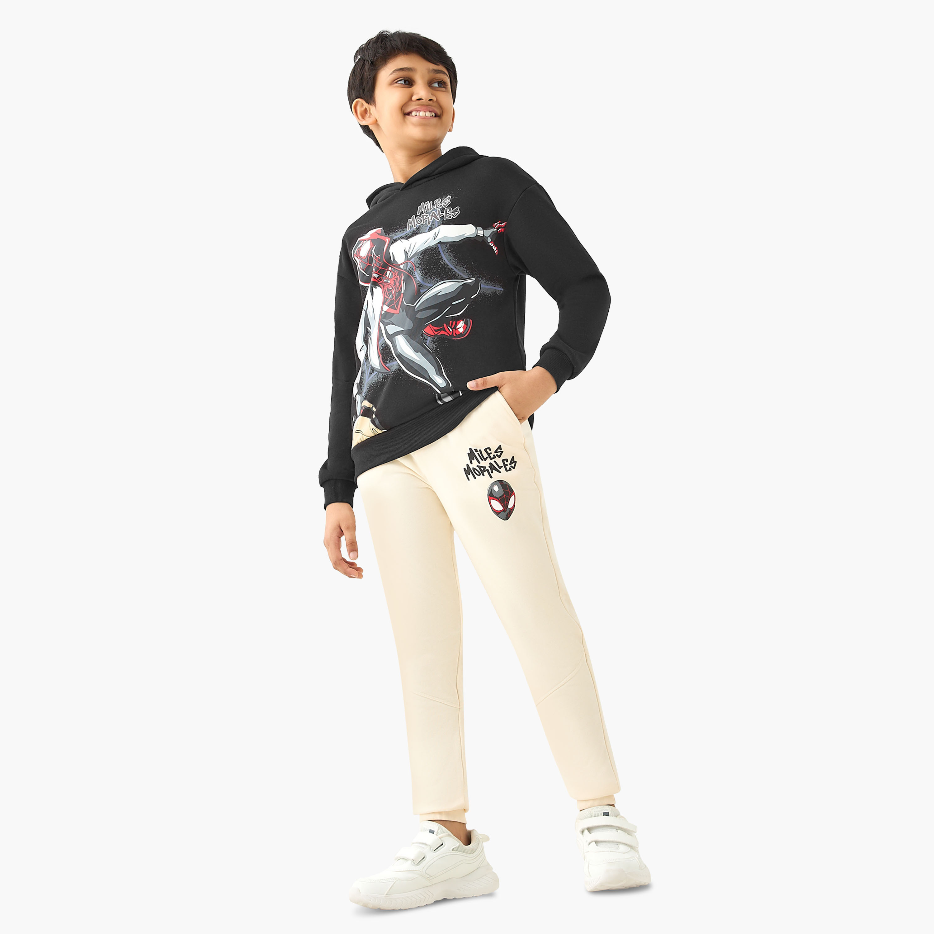 Spider-Man Print Joggers with Drawstring Closure and Pockets-boys-clothing-bottoms-joggersandtrackpants-image-2