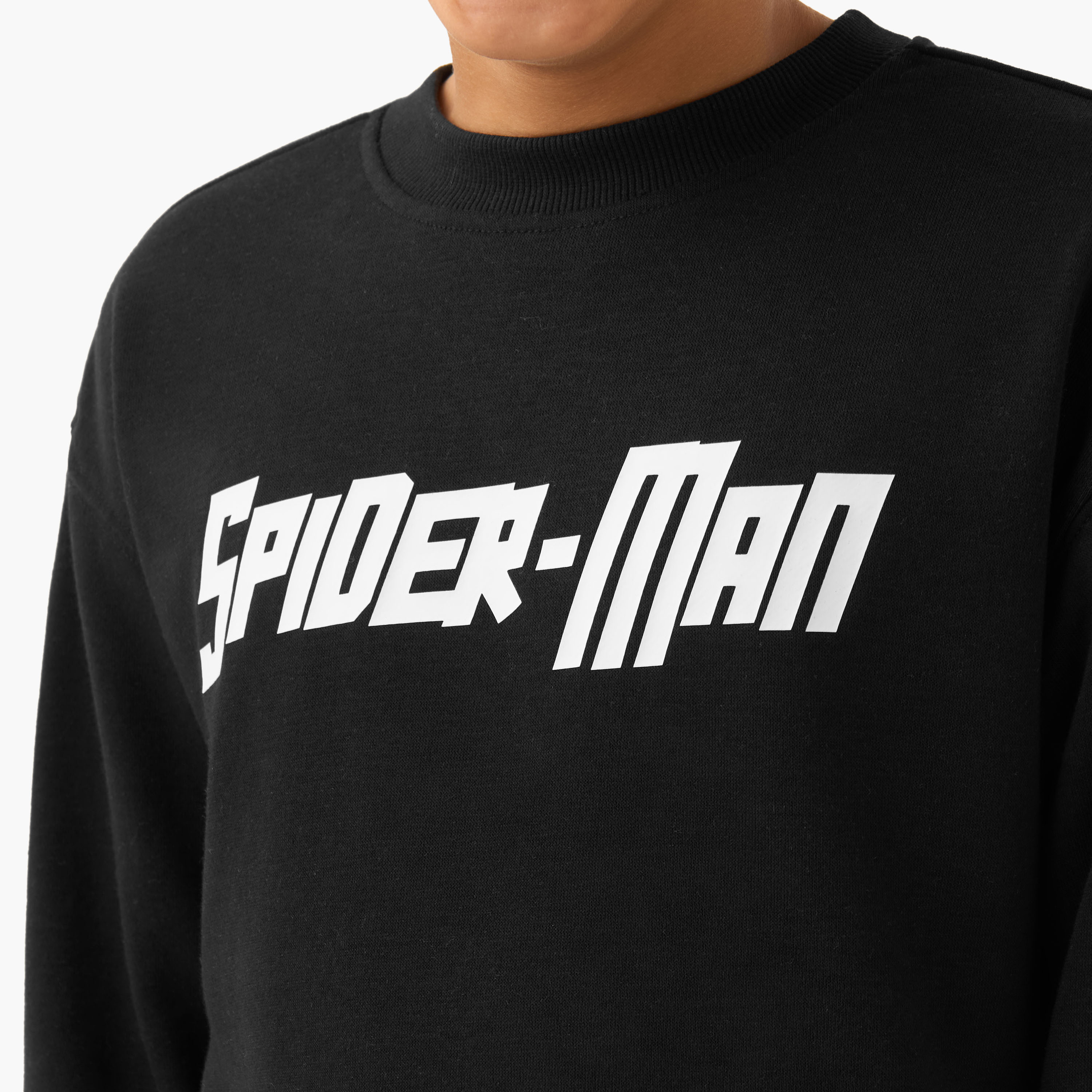 Spider-Man Print Sweatshirt with Long Sleeves-boys-clothing-sweatshirts-image-5
