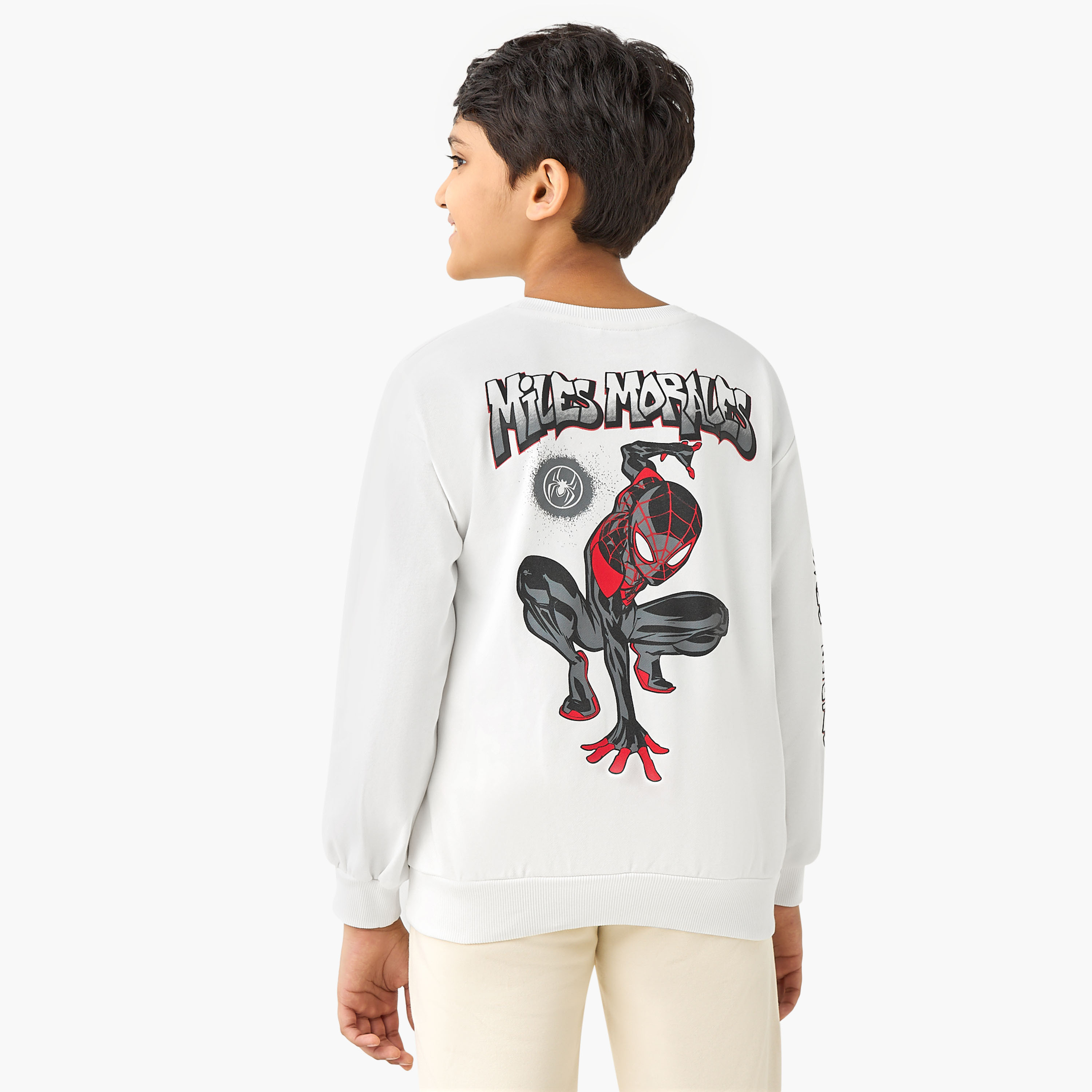 Spider-Man Print Sweatshirt with Long Sleeves-boys-clothing-sweatshirts-image-1