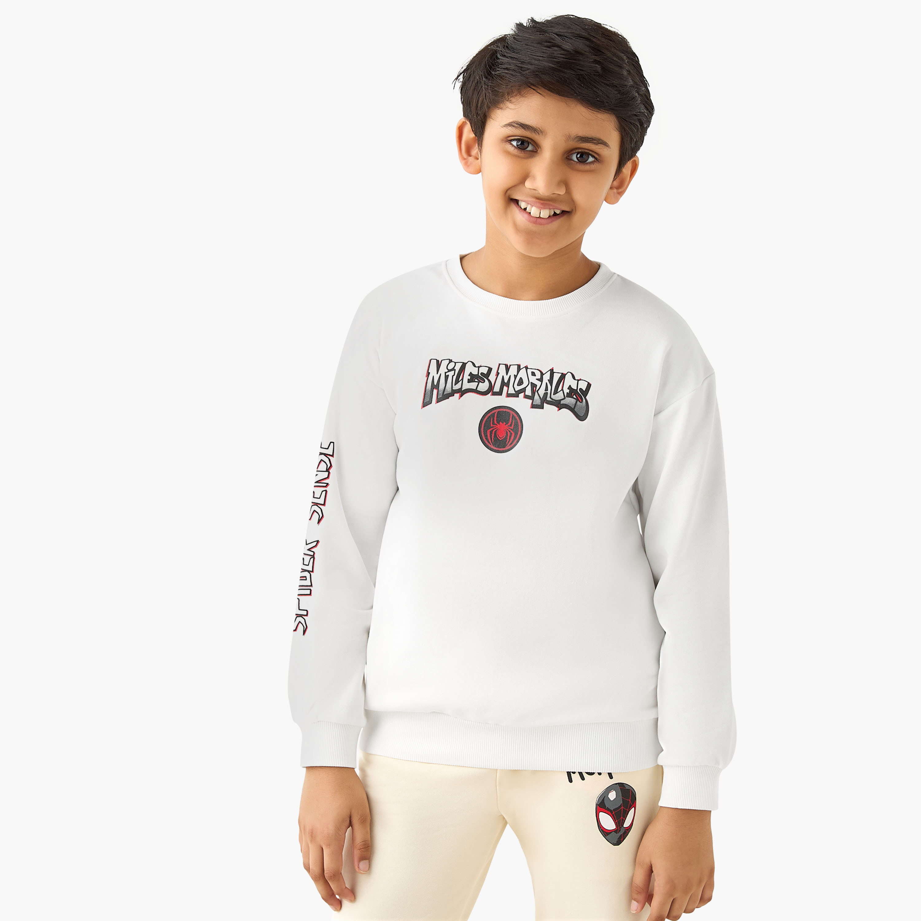 Spider-Man Print Sweatshirt with Long Sleeves-boys-clothing-sweatshirts-image-2