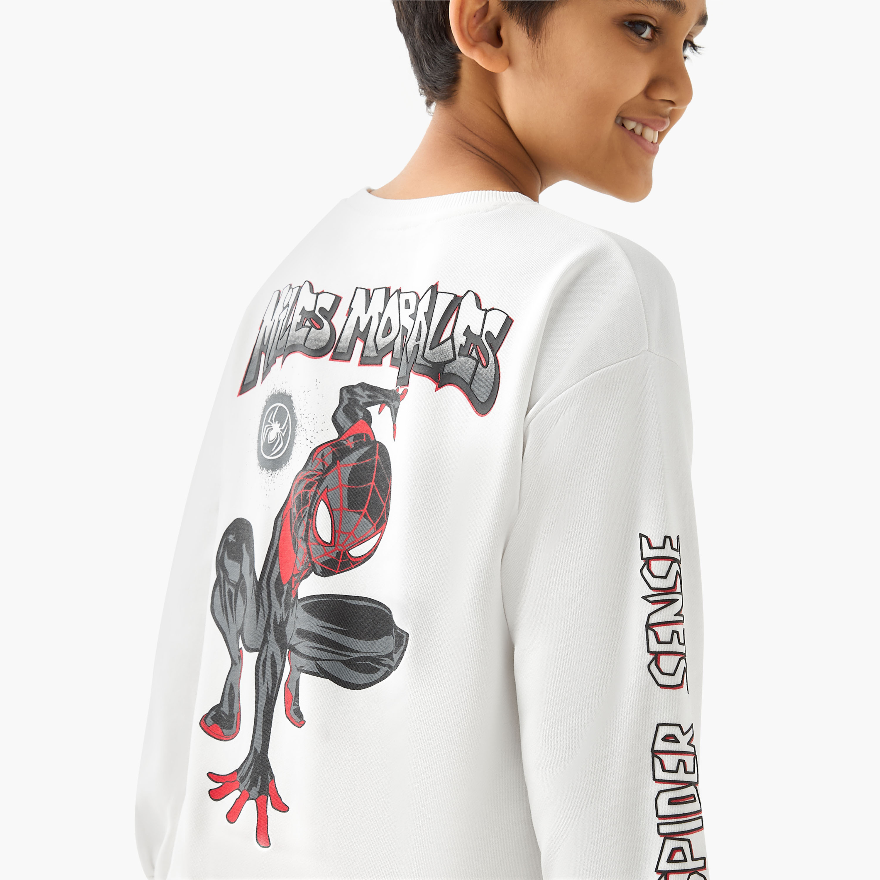 Spider-Man Print Sweatshirt with Long Sleeves-boys-clothing-sweatshirts-image-5