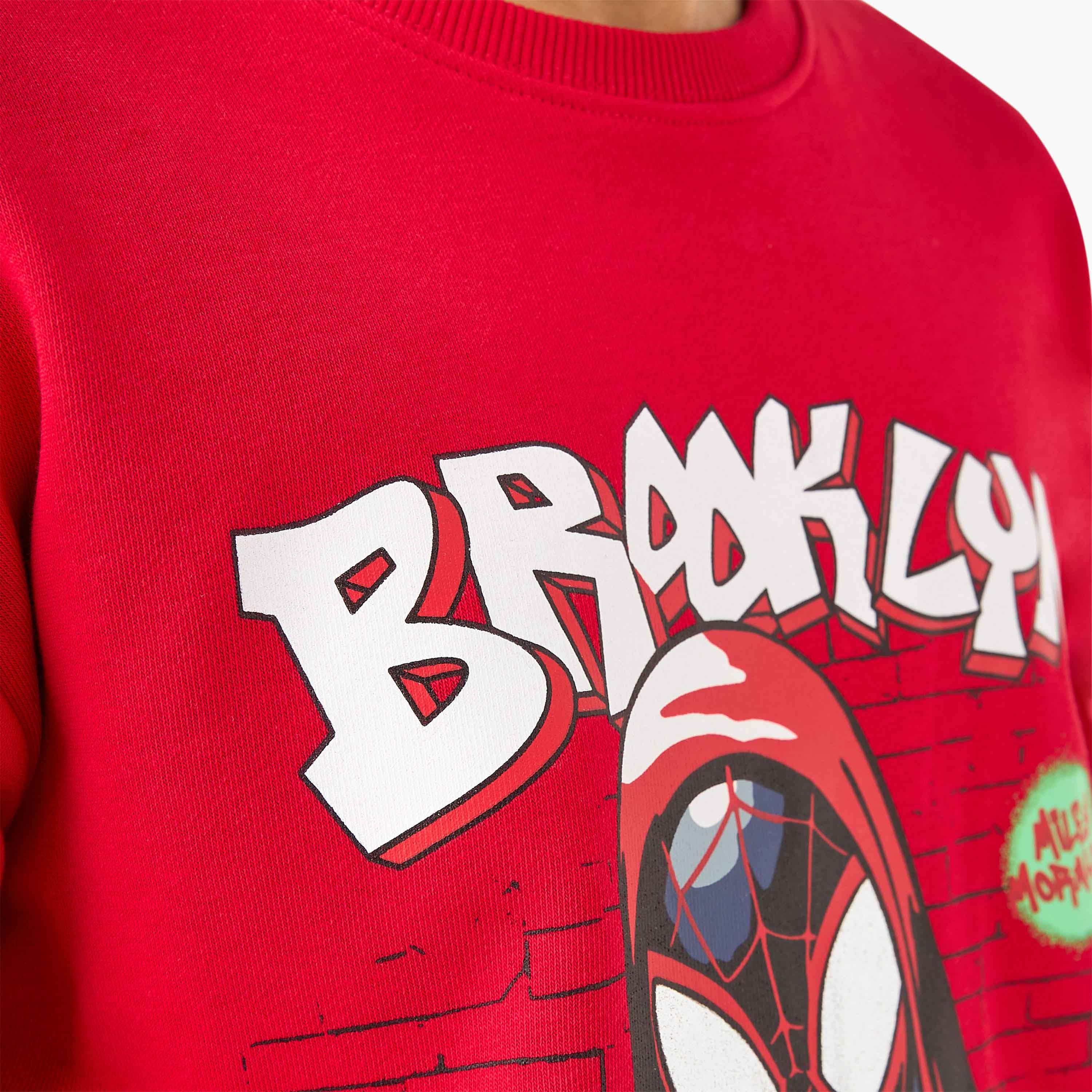 Spider-Man Print Sweatshirt with Long Sleeves-boys-clothing-sweatshirts-image-5