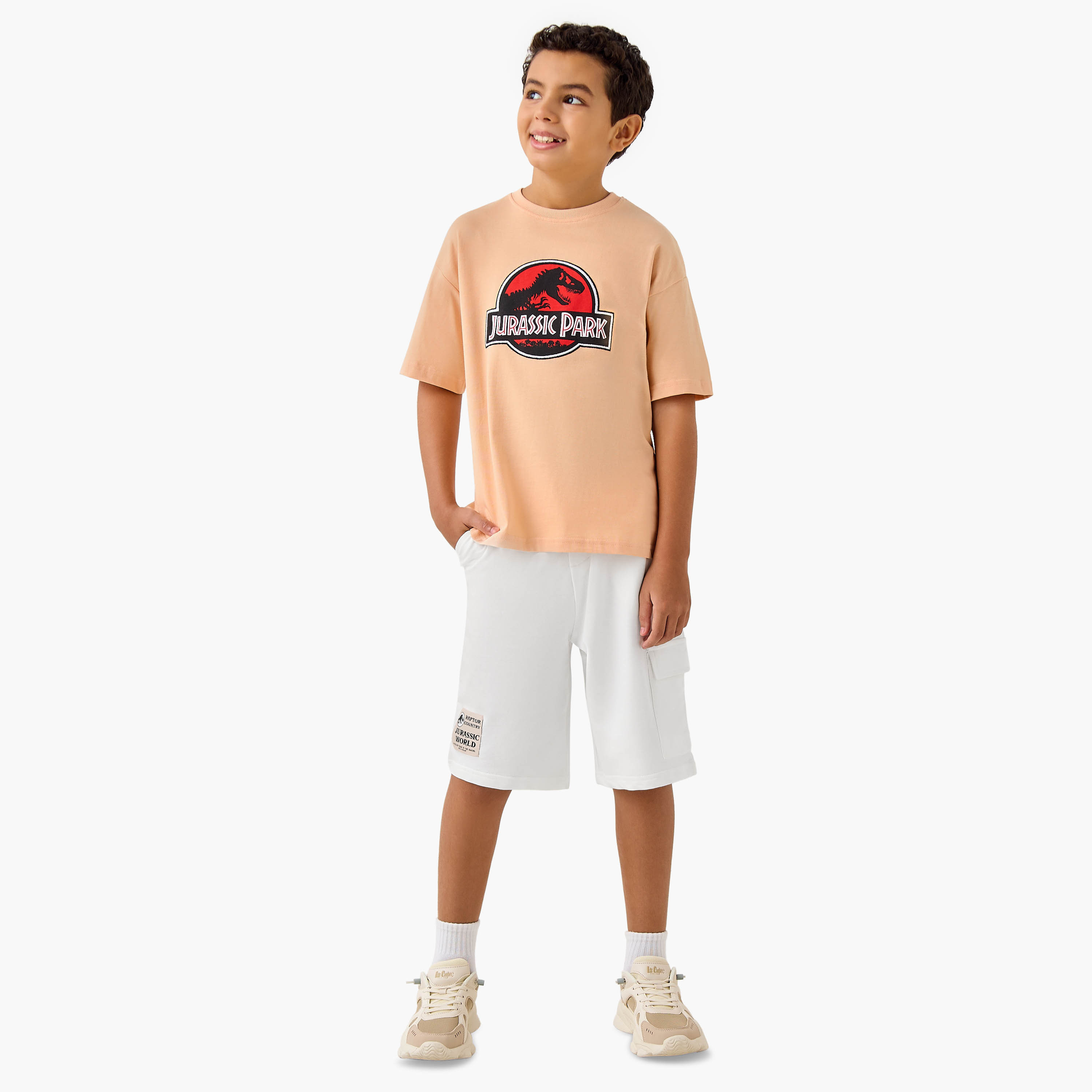 Jurassic Park Print T-shirt with Short Sleeves-boys-clothing-tshirtsandpolos-image-2