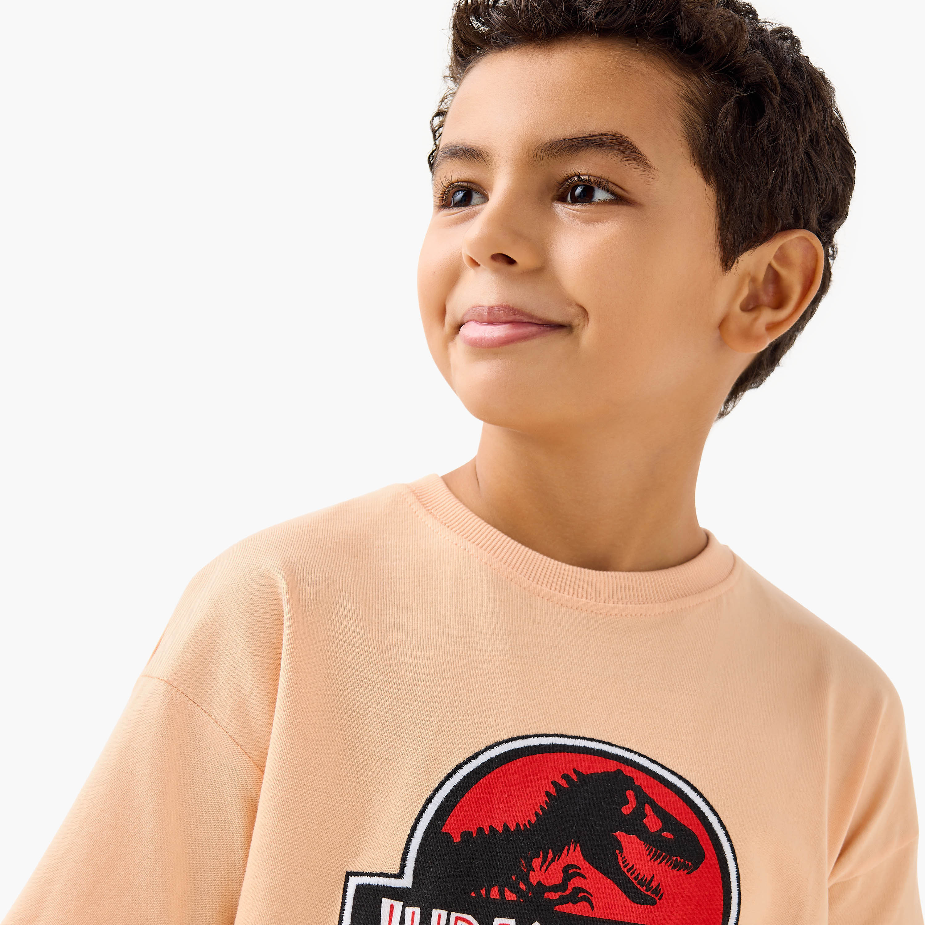 Jurassic Park Print T-shirt with Short Sleeves-boys-clothing-tshirtsandpolos-image-4