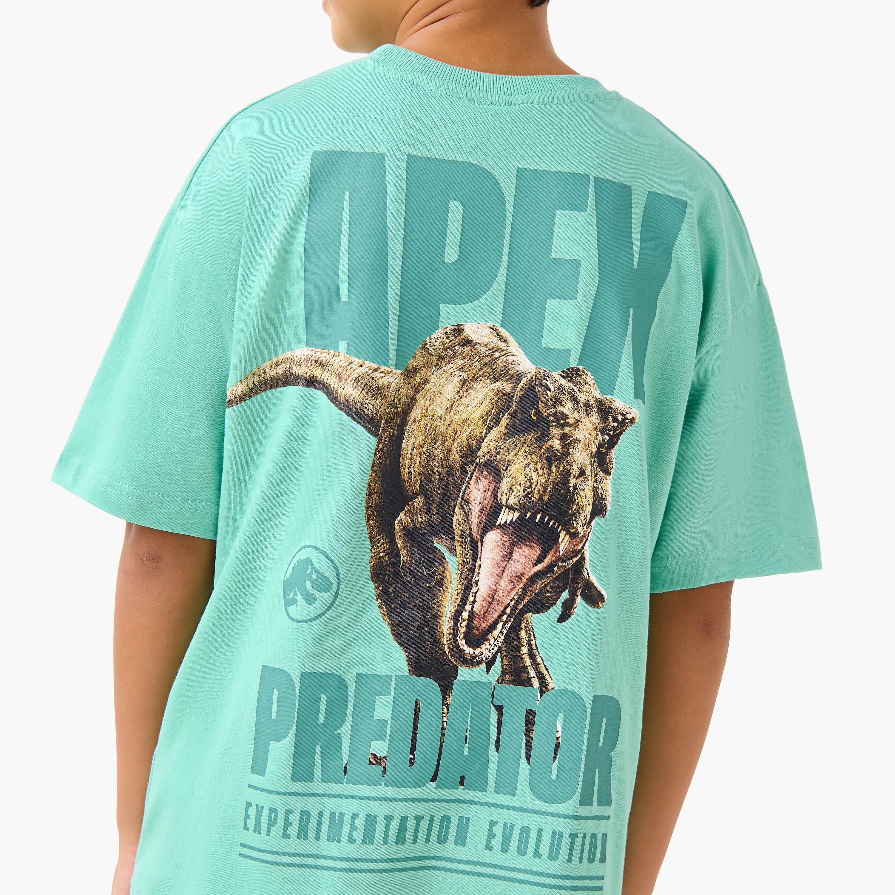 Jurassic World Print T-shirt with Short Sleeves-boys-clothing-tshirtsandpolos-image-5