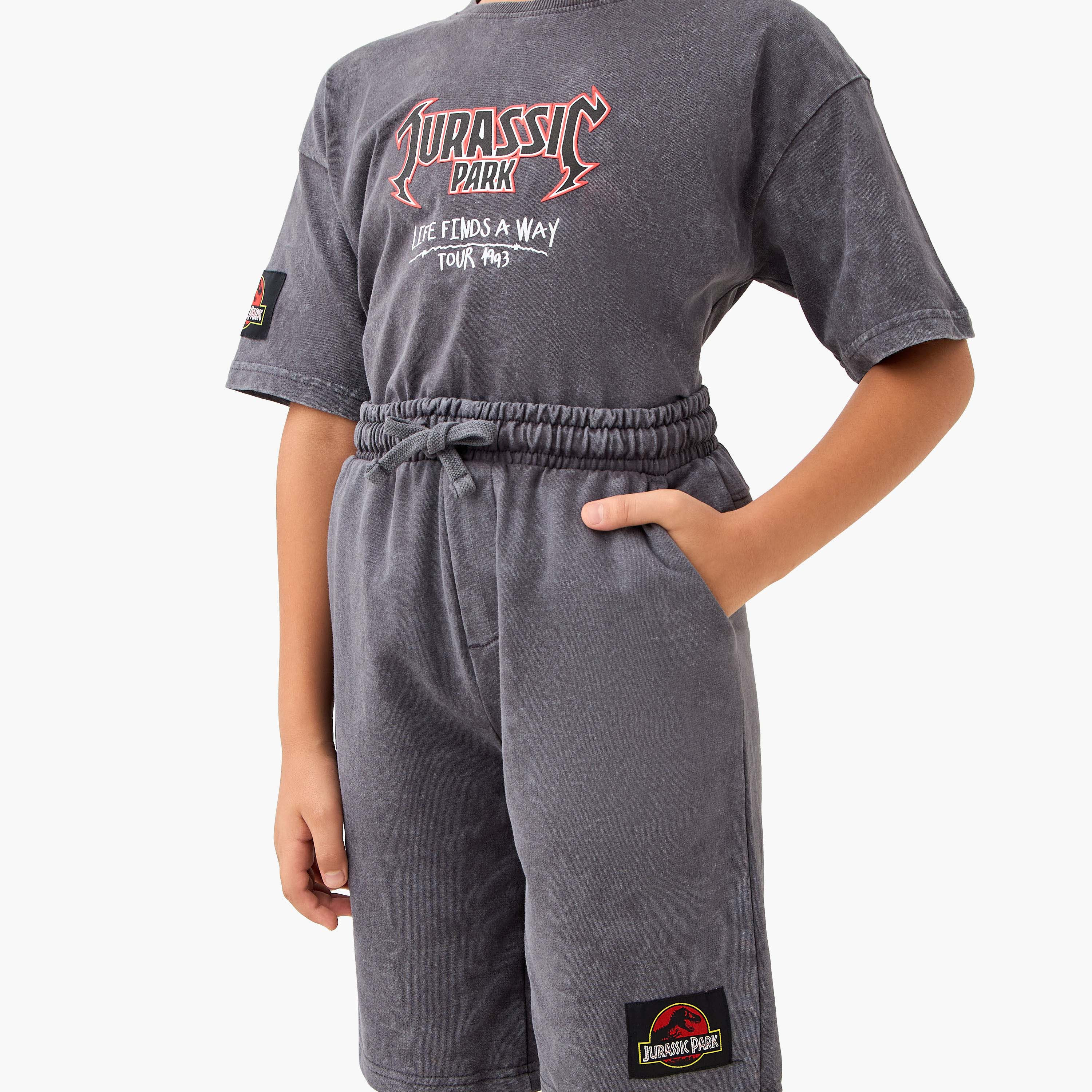 طقم تيشيرت وشورت بطبعات جوراسيك بارك-boys-clothing-setsandcoords-image-5