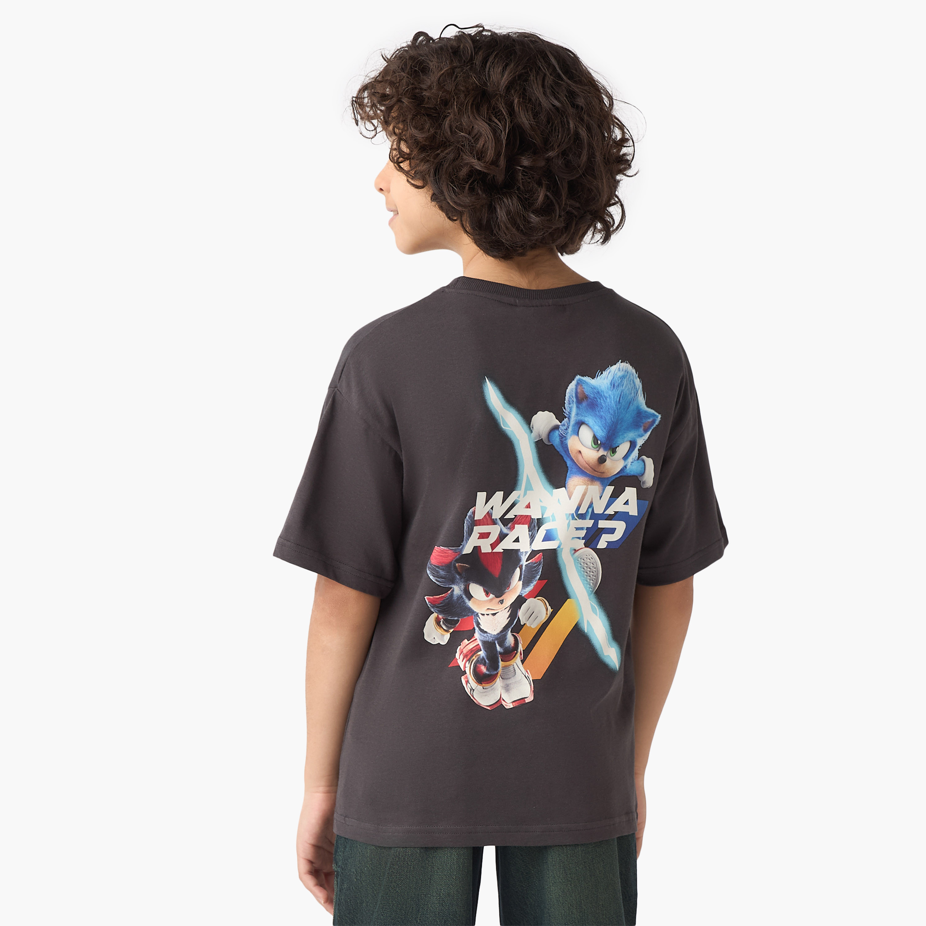 Sonic The Hedgehog Print T-shirt with Short Sleeves-boys-clothing-tshirtsandpolos-image-1
