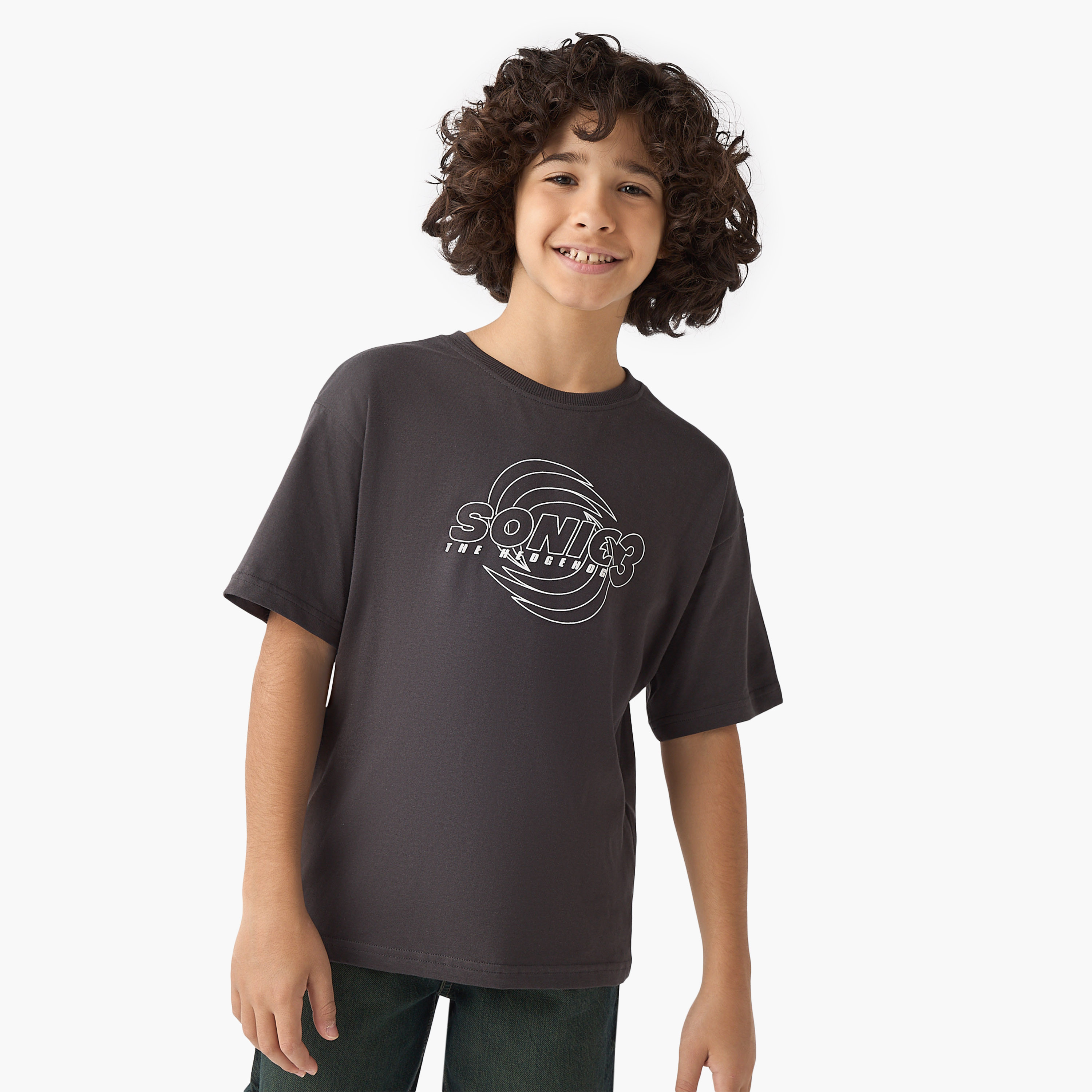 Sonic The Hedgehog Print T-shirt with Short Sleeves-boys-clothing-tshirtsandpolos-image-3