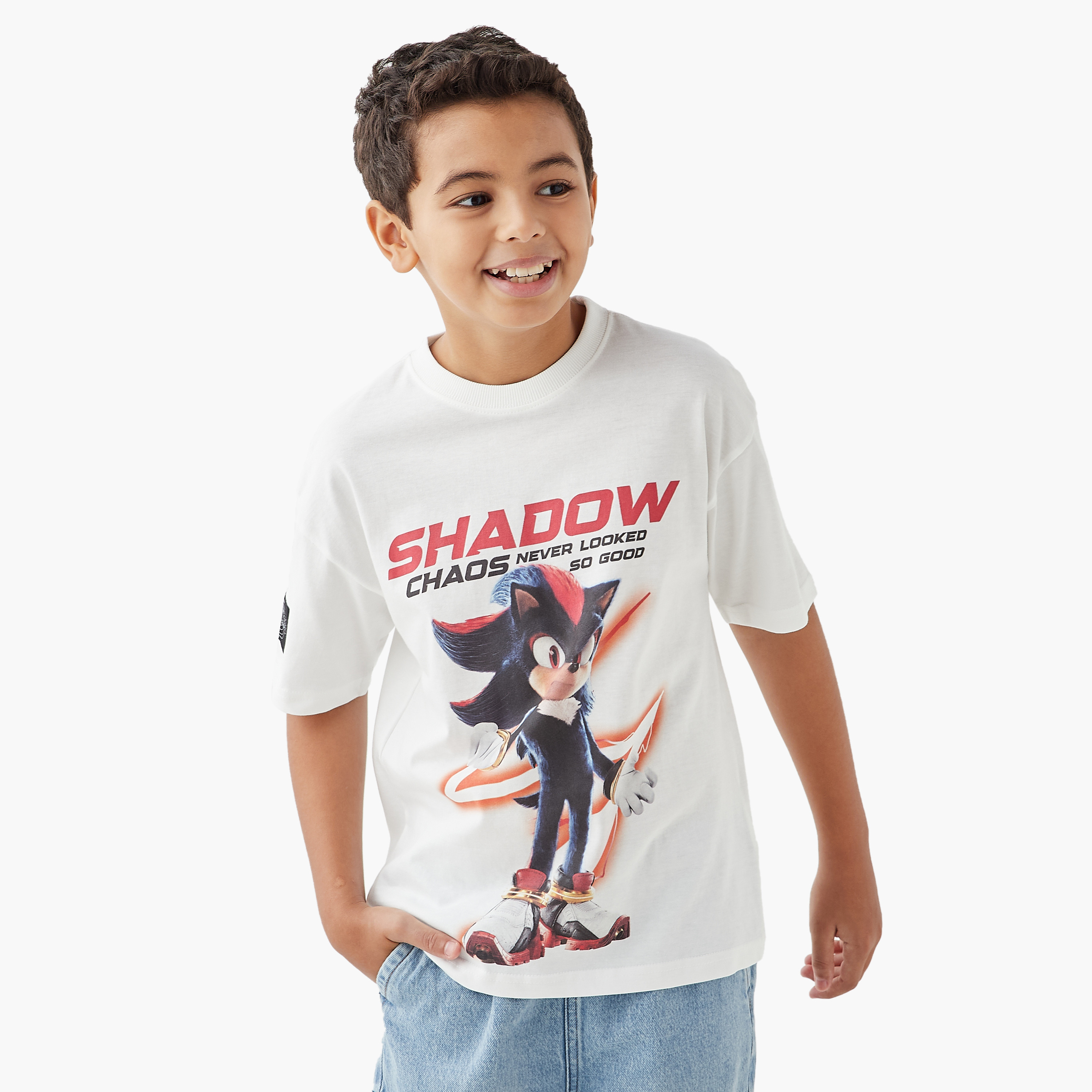 Sonic the Hedgehog Graphic Print T-shirt with Short Sleeves-boys-clothing-tshirtsandpolos-image-1