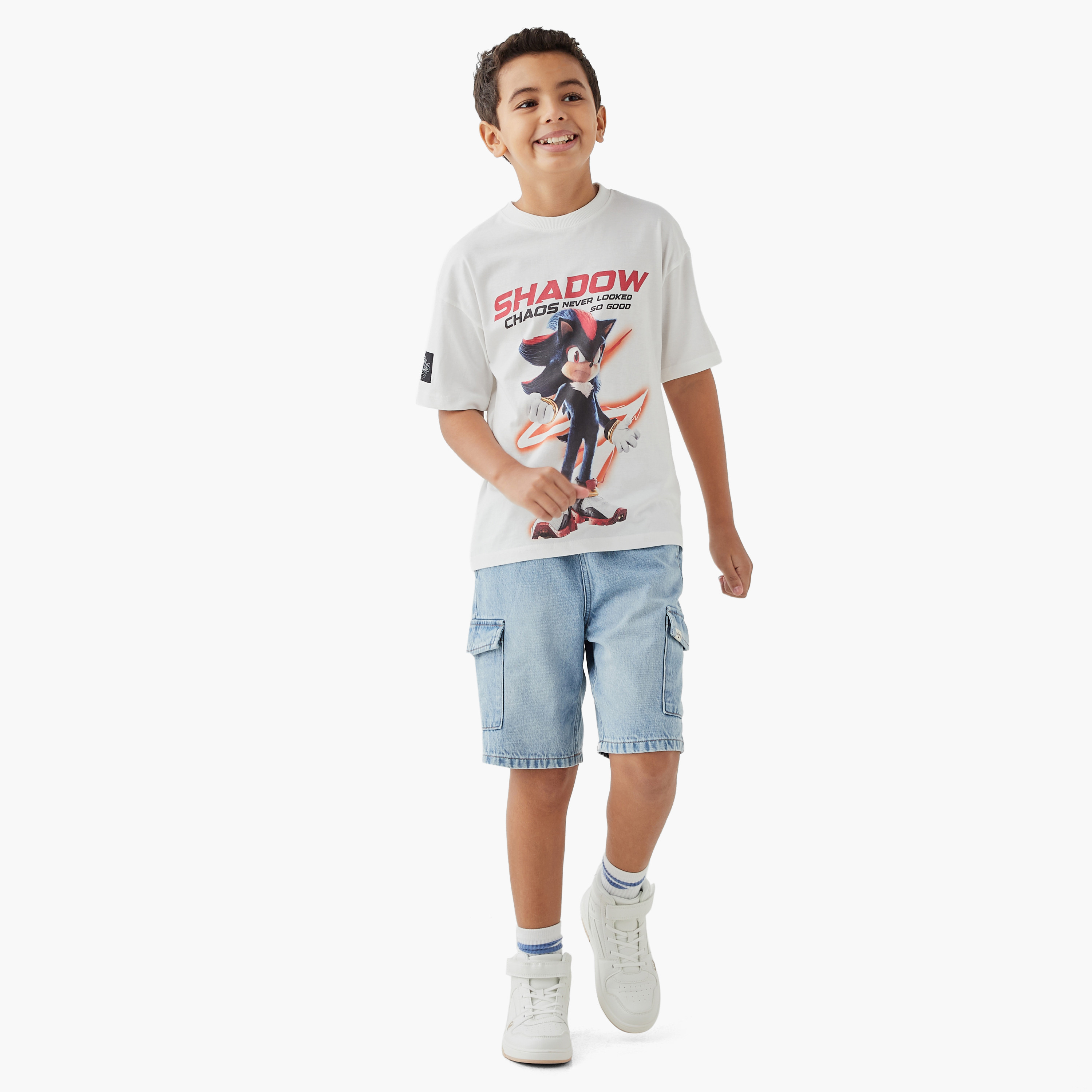 Sonic the Hedgehog Graphic Print T-shirt with Short Sleeves-boys-clothing-tshirtsandpolos-image-2