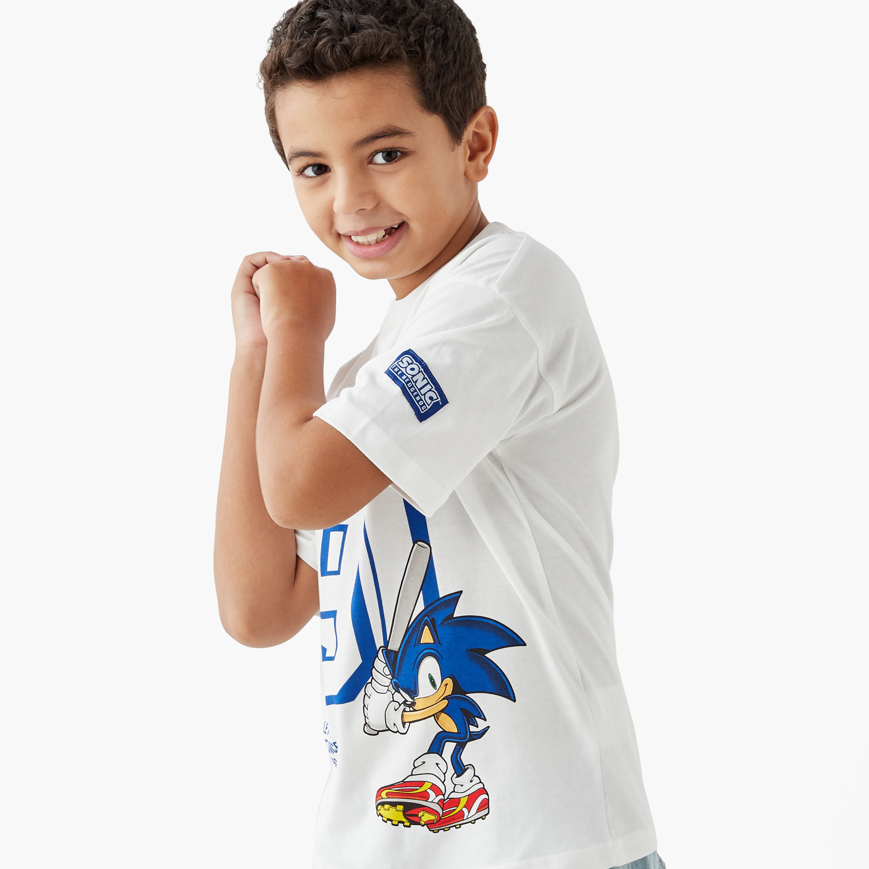 Sonic the Hedgehog Print T-shirt with Short Sleeves-boys-clothing-tshirtsandpolos-image-4