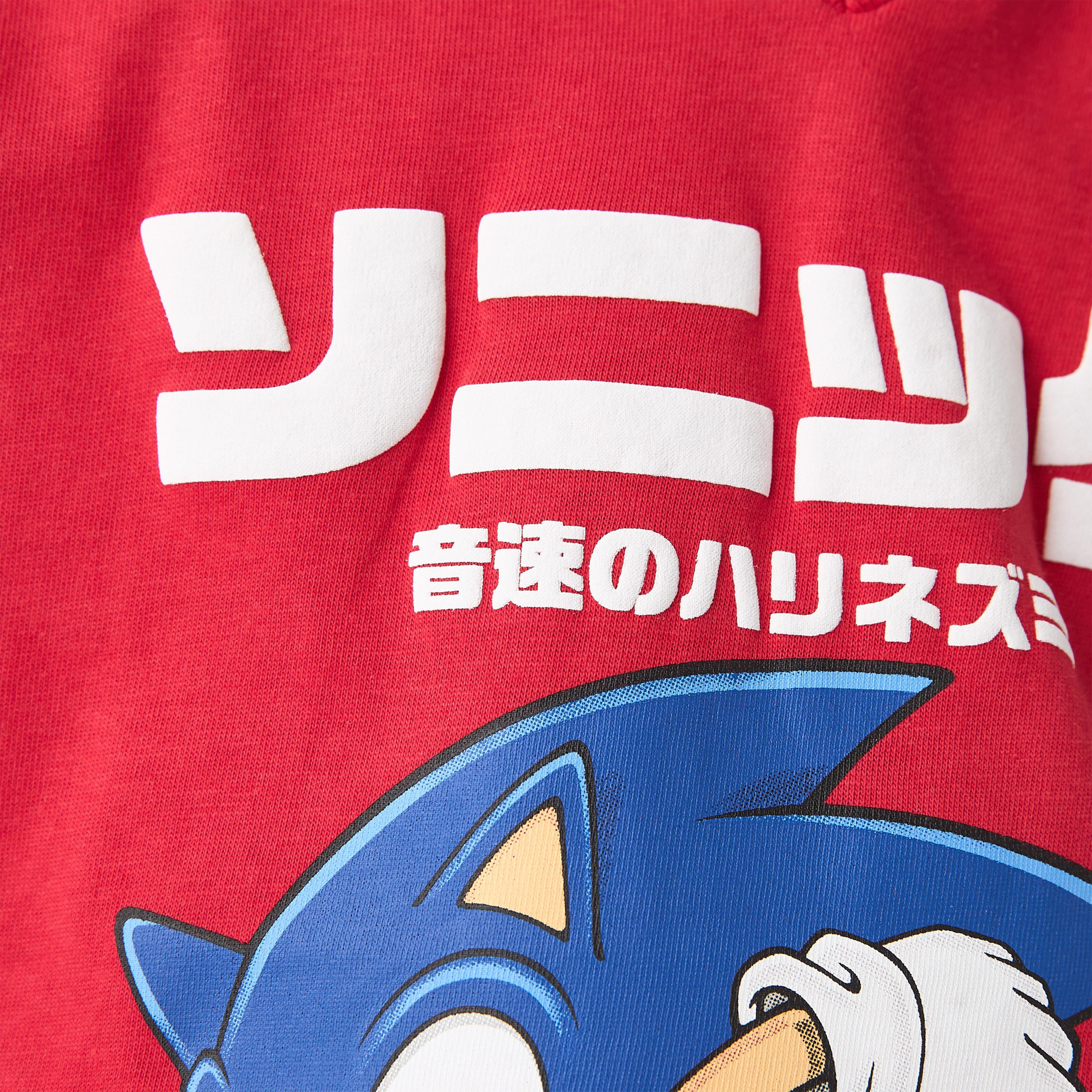 Sonic The Hedgehog Print V-neck T-shirt with Short Sleeves-boys-clothing-tshirtsandpolos-image-5