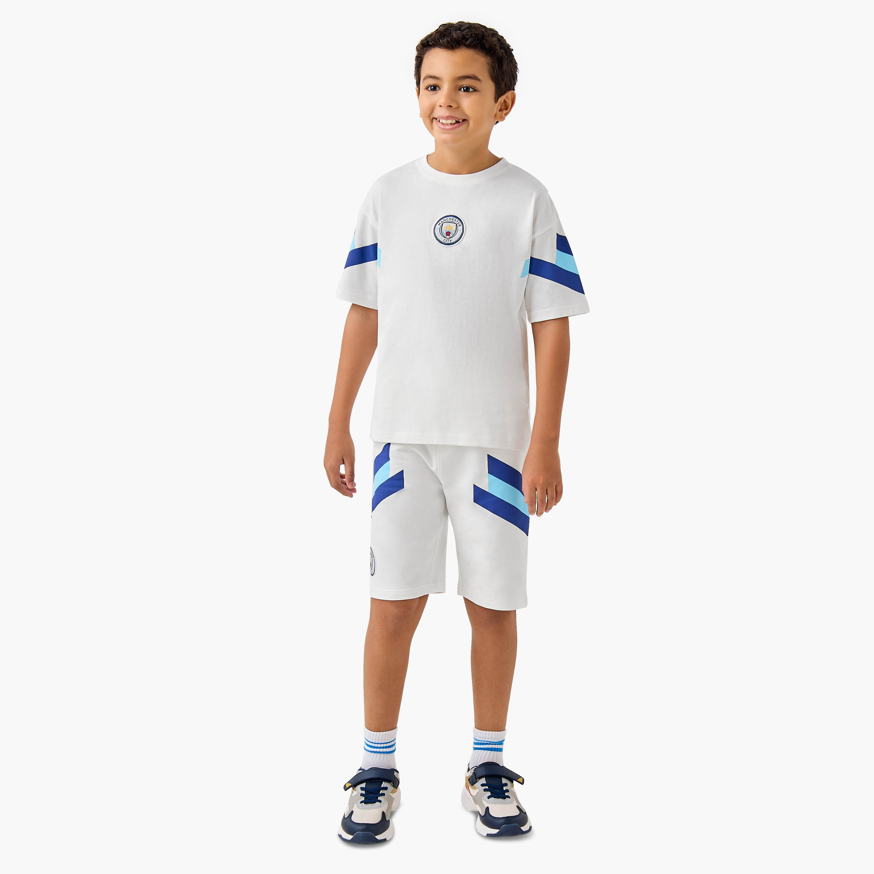 طقم تيشيرت وشورت بزخارف مانشستر سيتي-boys-clothing-setsandcoords-image-1