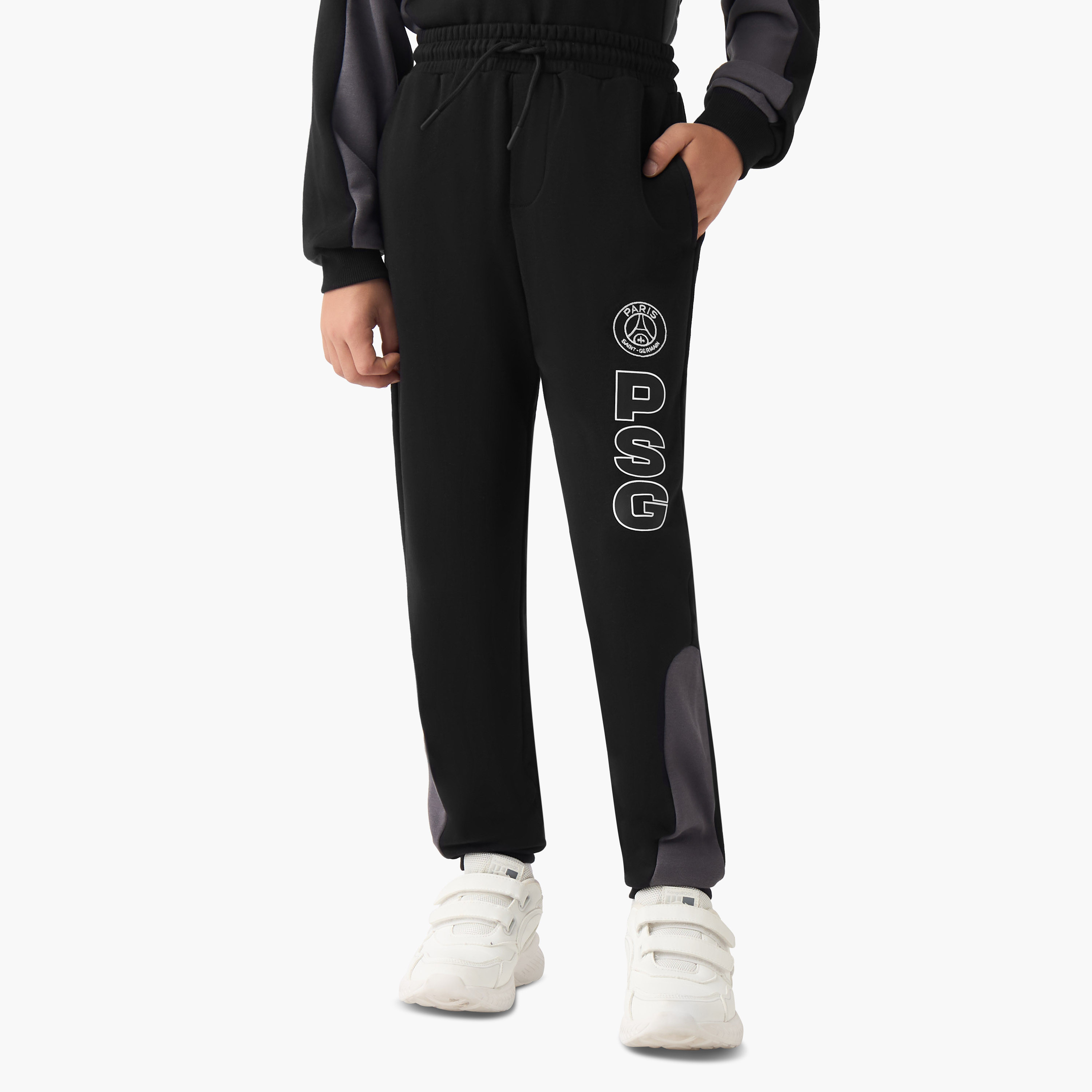 Juniors Boys Sweatshirt and Joggers Set with Paris Saint Germain Print - Cotton Blend - Hood-boys-clothing-setsandcoords-image-3