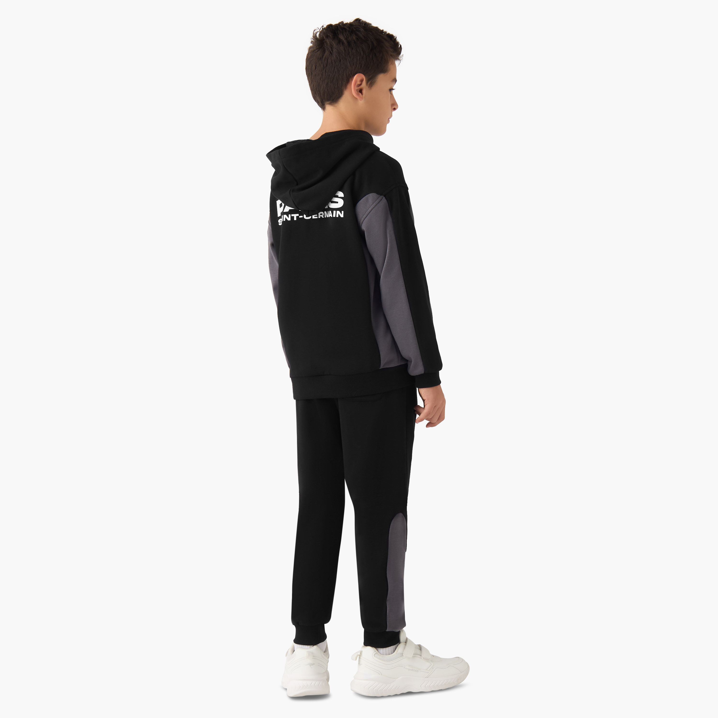 Juniors Boys Sweatshirt and Joggers Set with Paris Saint Germain Print - Cotton Blend - Hood-boys-clothing-setsandcoords-image-4