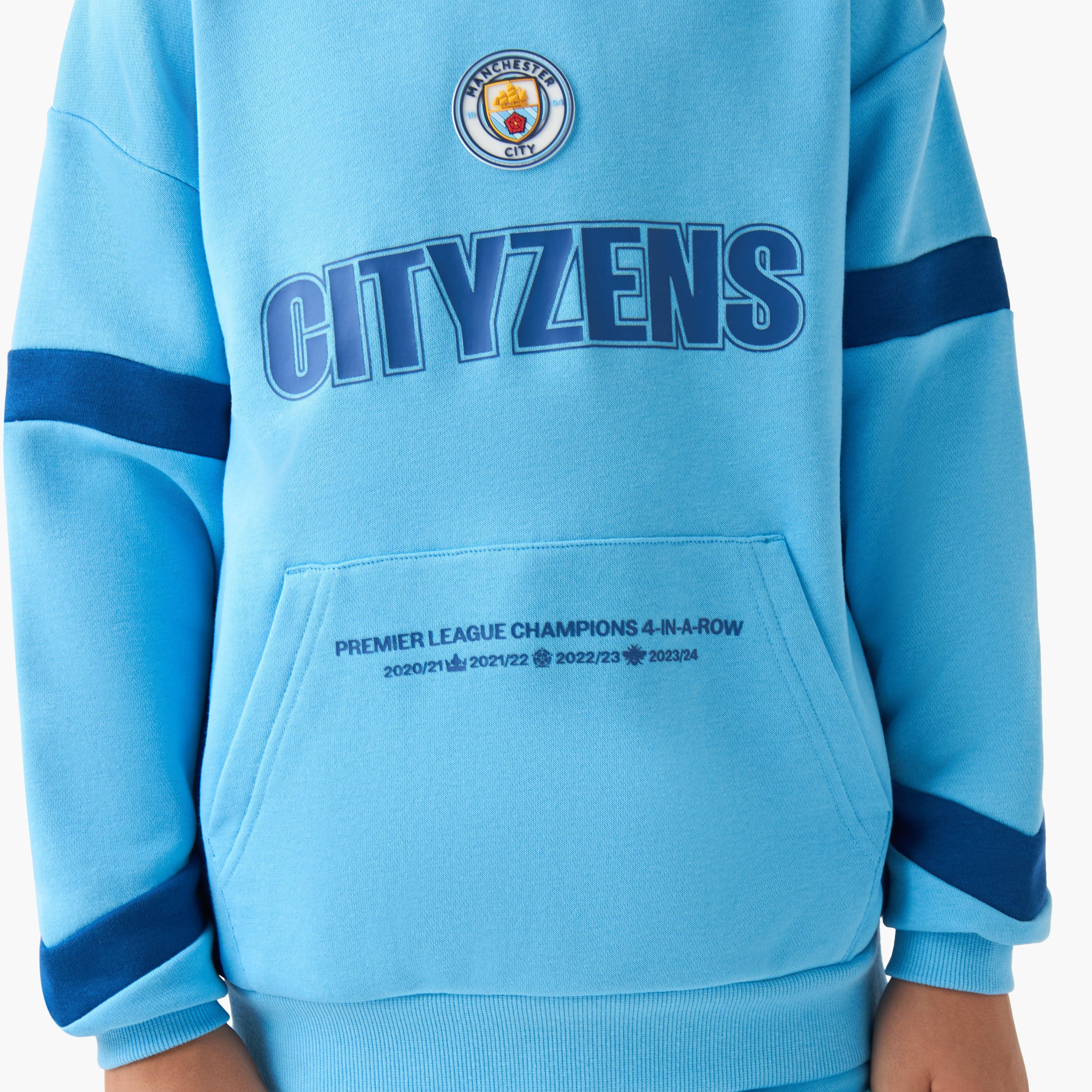 Manchester City Boys Sweatshirt and Joggers Set with Print - Cotton Blend - Long Sleeves - Hood-boys-clothing-setsandcoords-image-6