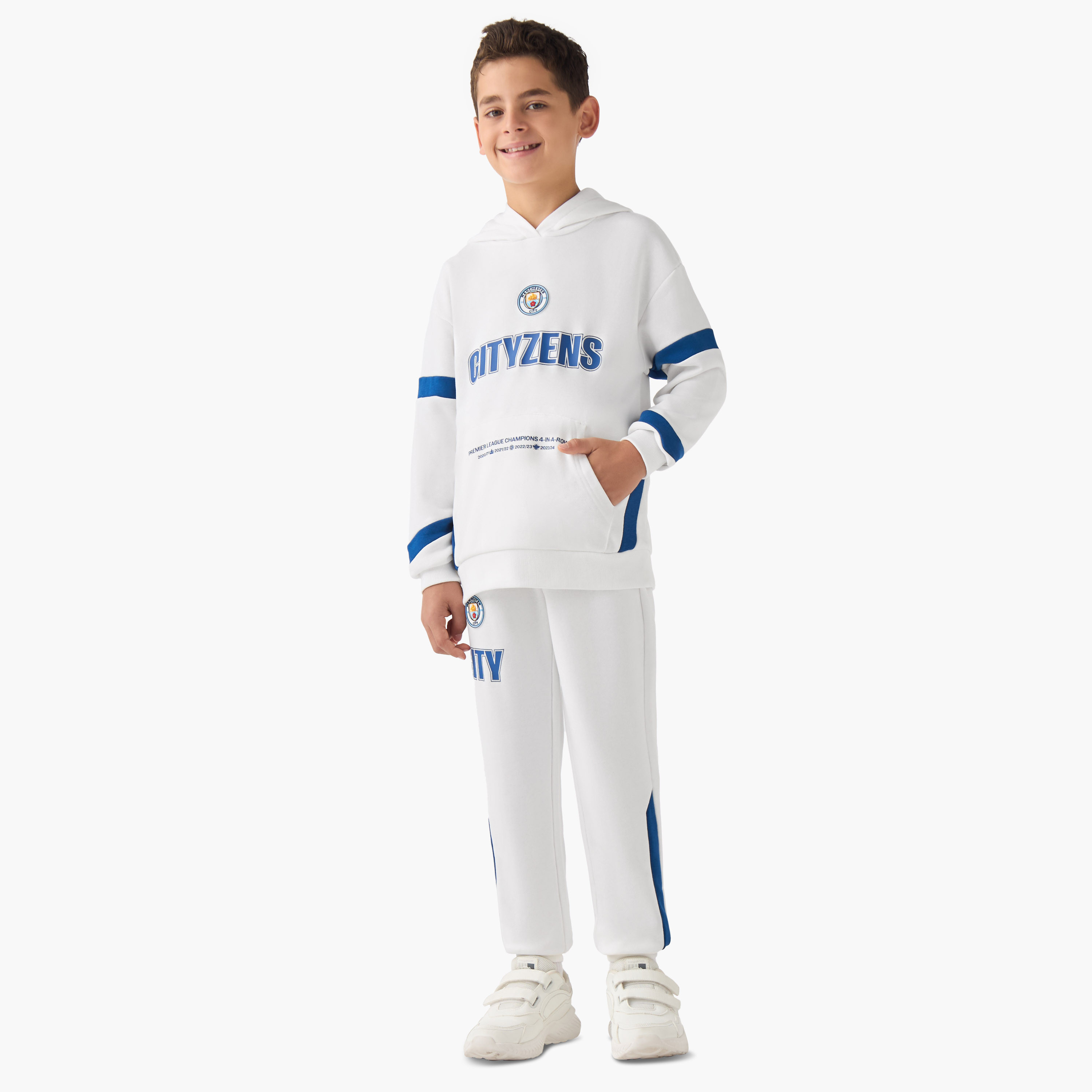 Manchester City Boys Sweatshirt and Joggers Set with Print - Cotton Blend - Long Sleeves - Hood-boys-clothing-setsandcoords-image-1