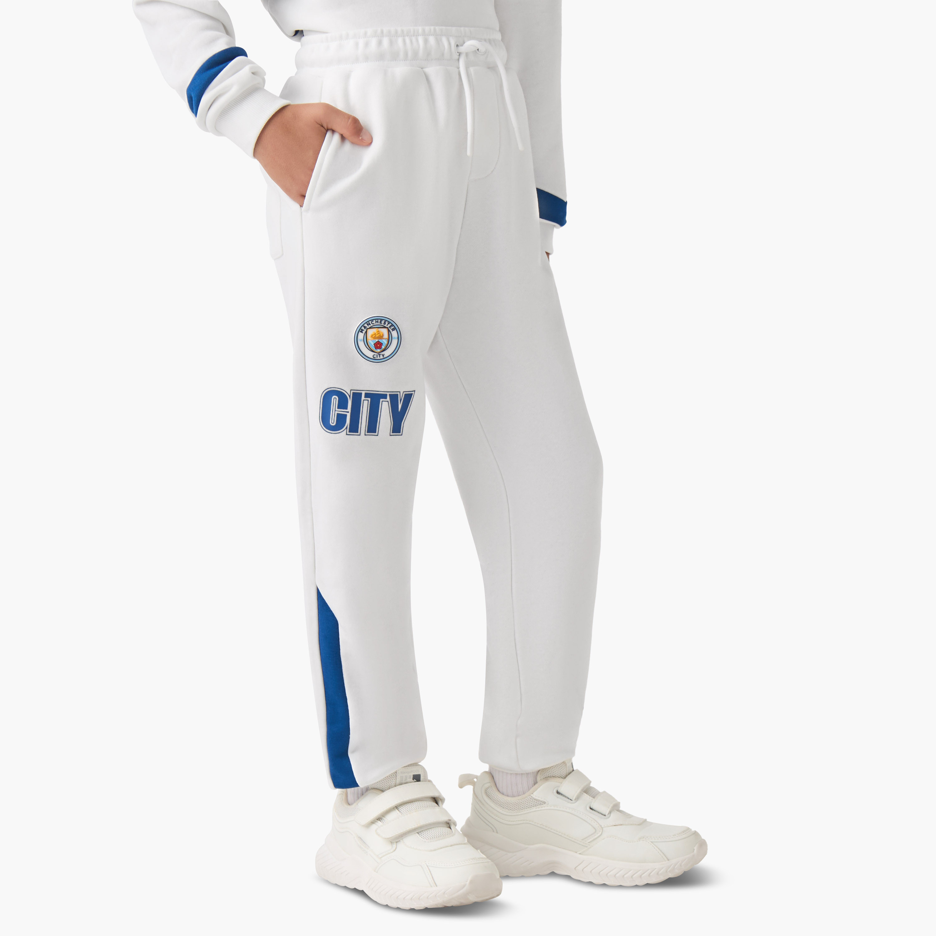 Manchester City Boys Sweatshirt and Joggers Set with Print - Cotton Blend - Long Sleeves - Hood-boys-clothing-setsandcoords-image-3