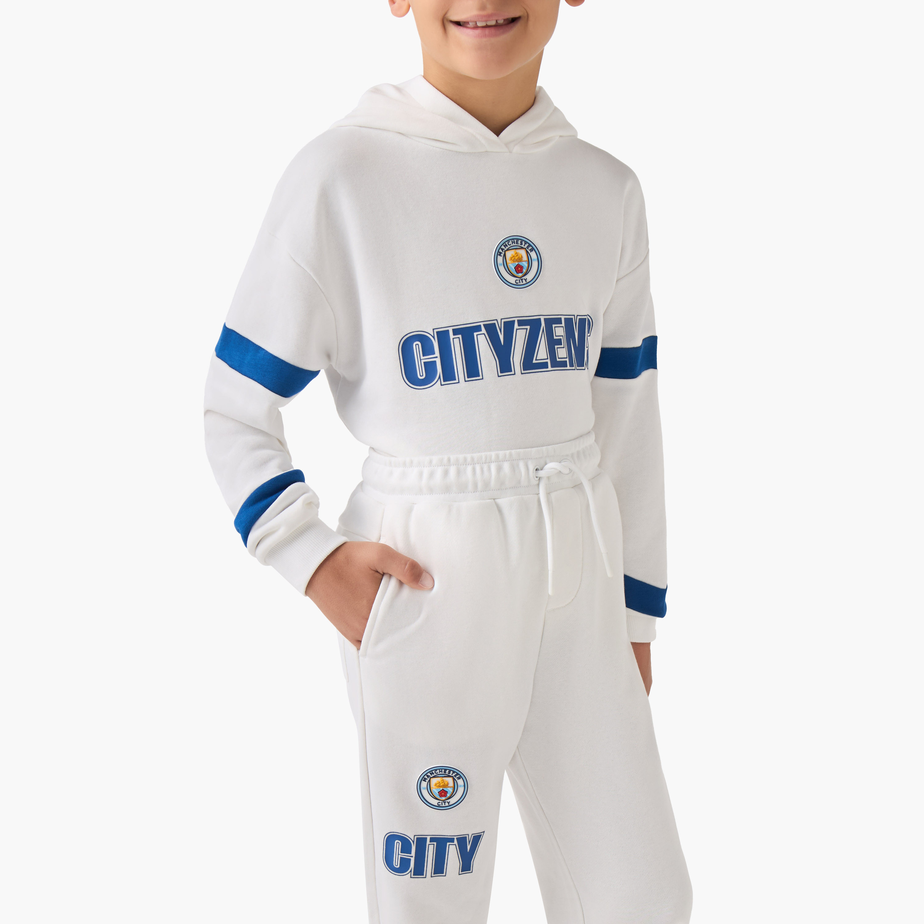 Manchester City Boys Sweatshirt and Joggers Set with Print - Cotton Blend - Long Sleeves - Hood-boys-clothing-setsandcoords-image-5