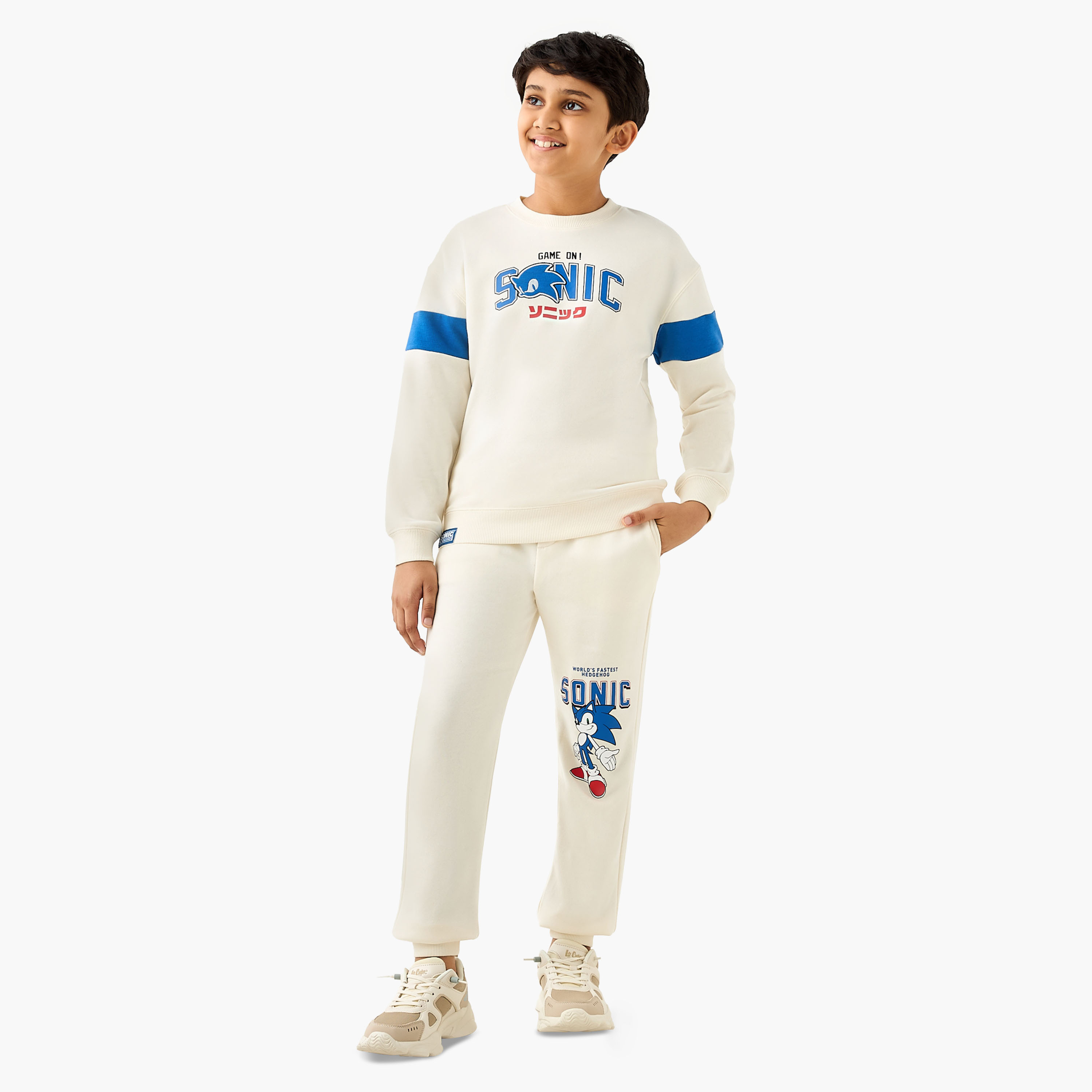 Sonic the Hedgehog Print Sweatshirt and Joggers Set-boys-clothing-setsandcoords-image-1