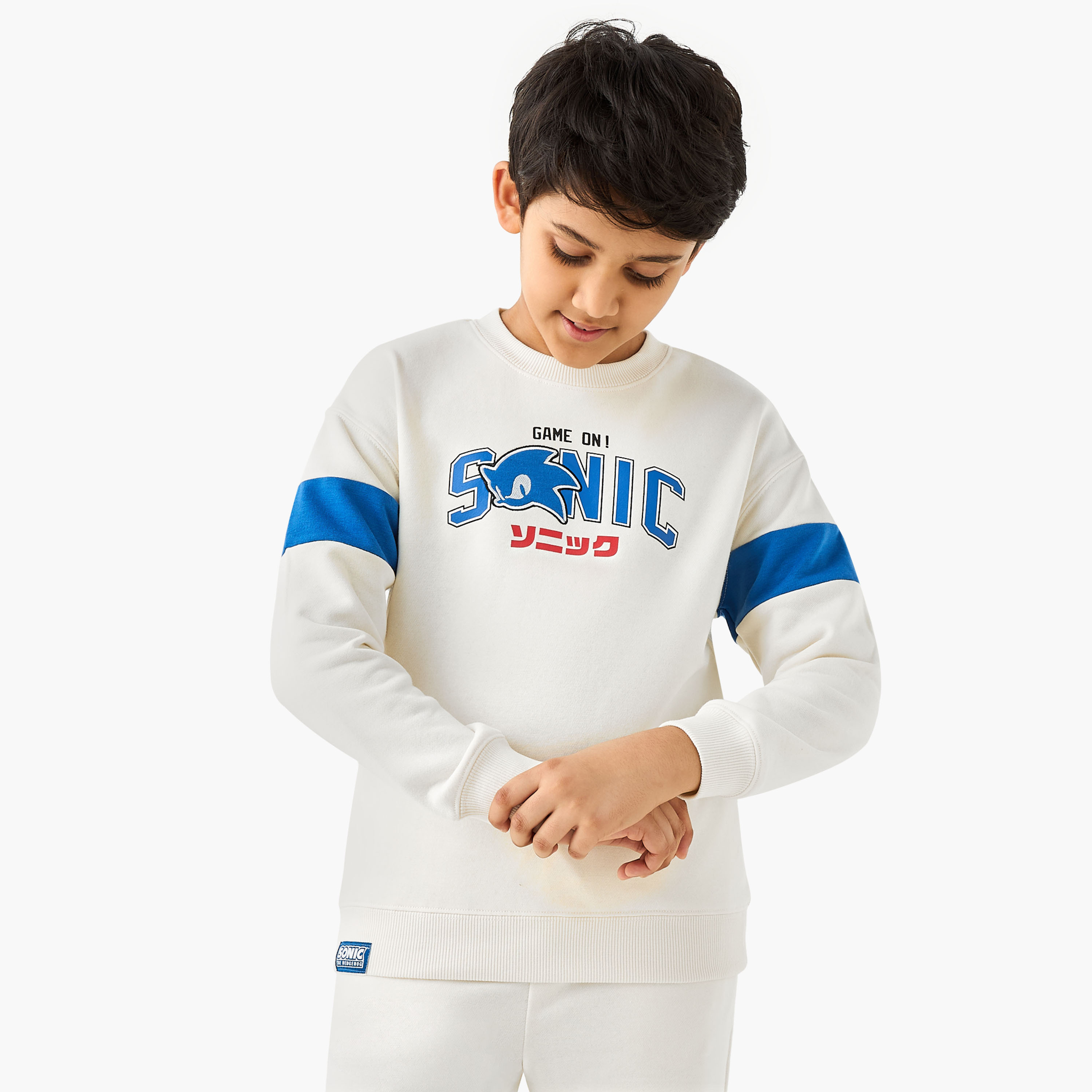 Sonic the Hedgehog Print Sweatshirt and Joggers Set-boys-clothing-setsandcoords-image-2