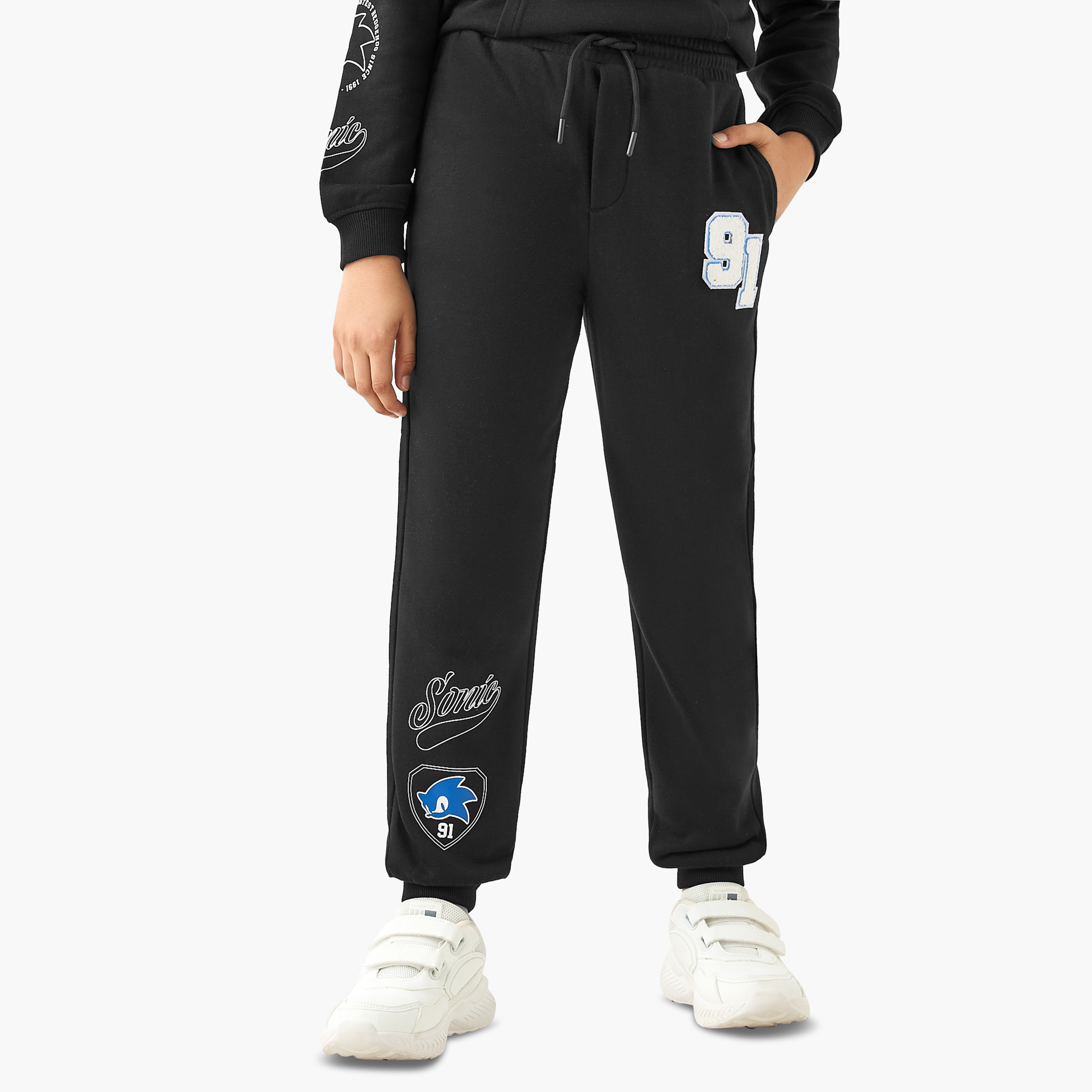 Sonic the Hedgehog Print Hooded Sweatshirt and Joggers Set-boys-clothing-setsandcoords-image-3