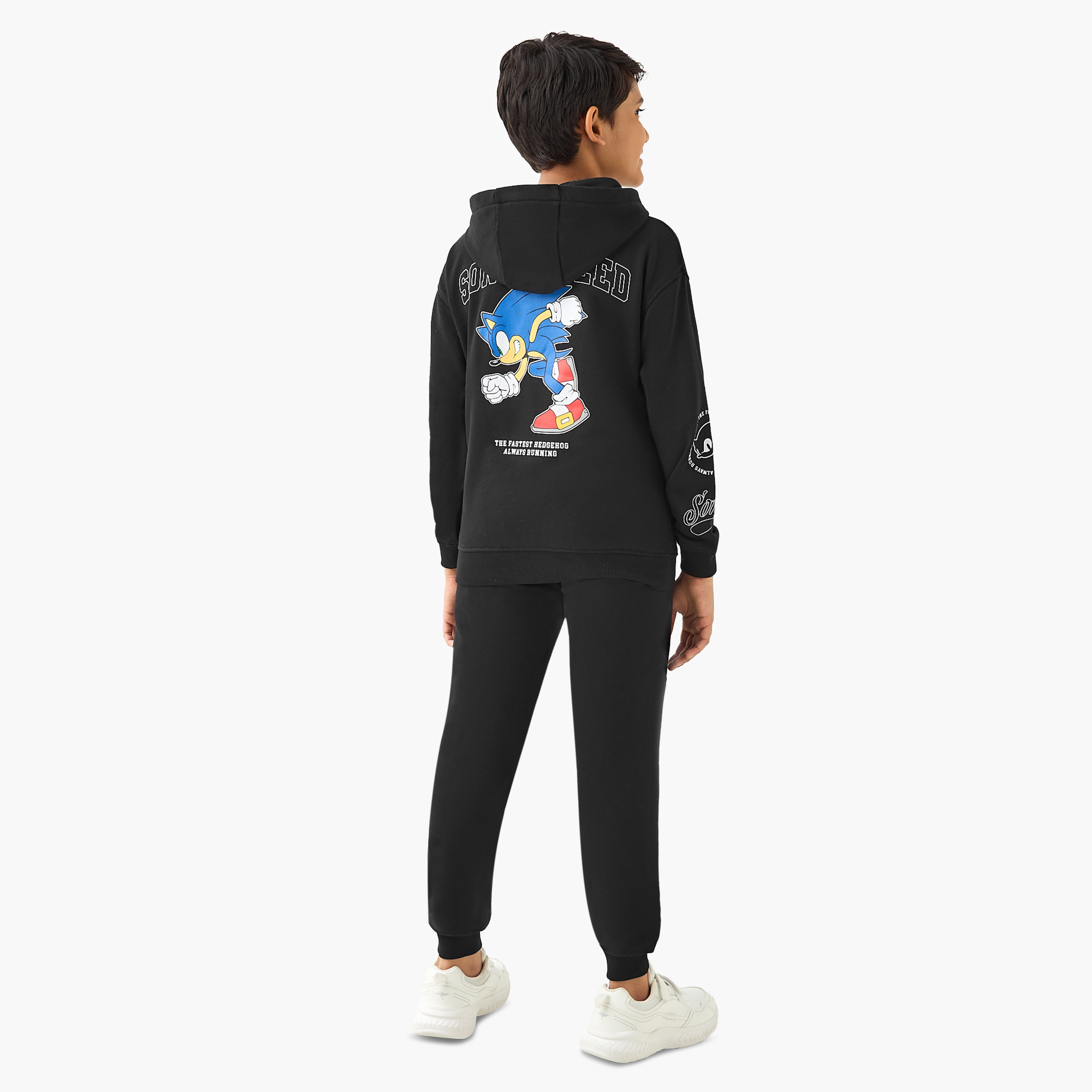 Sonic the Hedgehog Print Hooded Sweatshirt and Joggers Set-boys-clothing-setsandcoords-image-4
